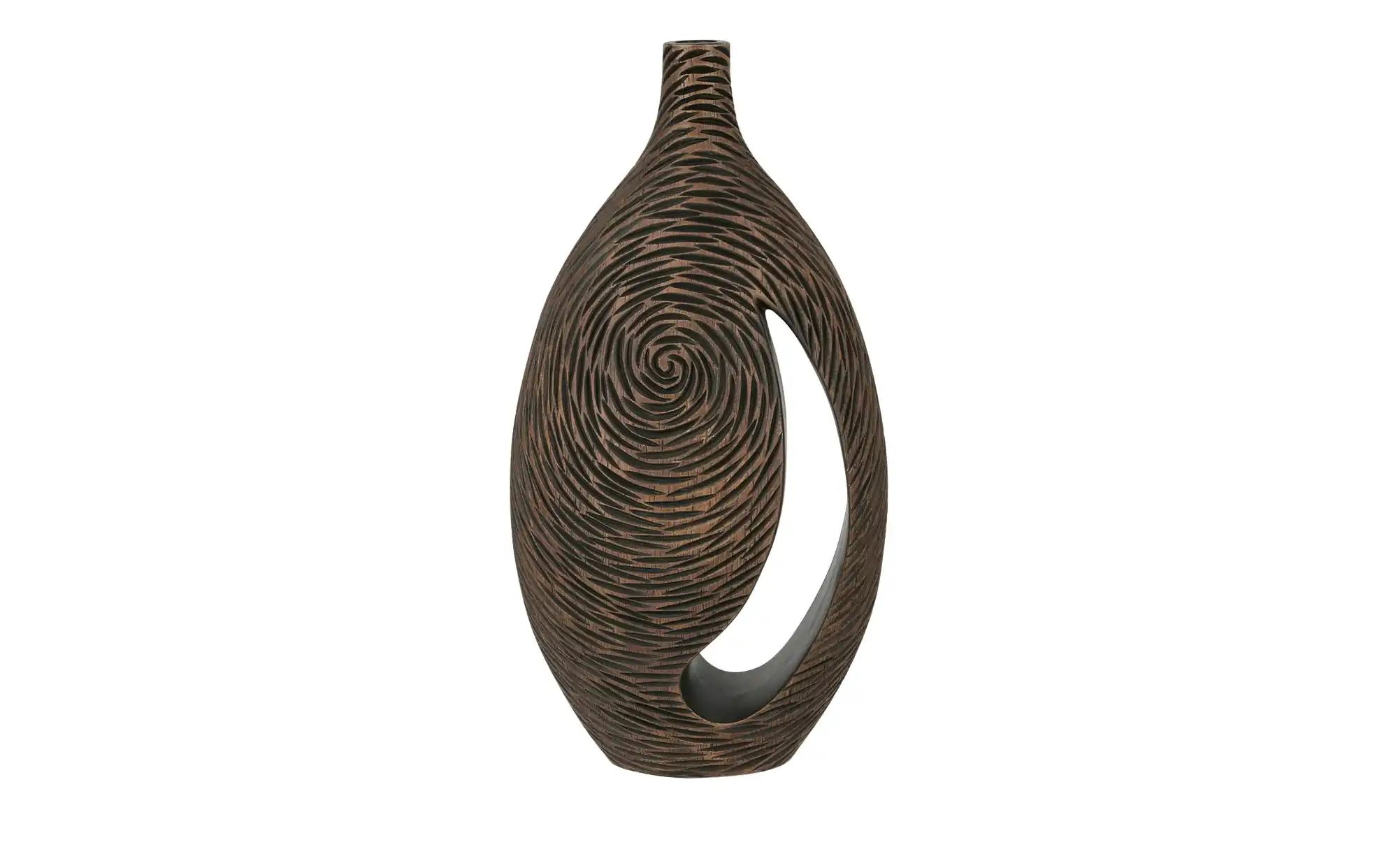 Deko Vase  Circle ¦ braun ¦ Polyresin (Kunstharz) ¦ Maße (cm): B: 25,5 H: 4 günstig online kaufen