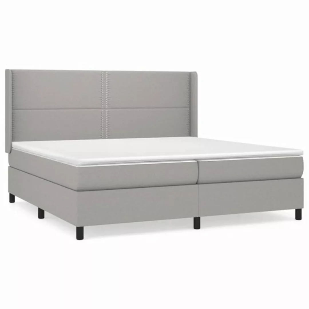 Vidaxl Boxspringbett Mit Matratze Hellgrau 200x200 Cm Stoff günstig online kaufen