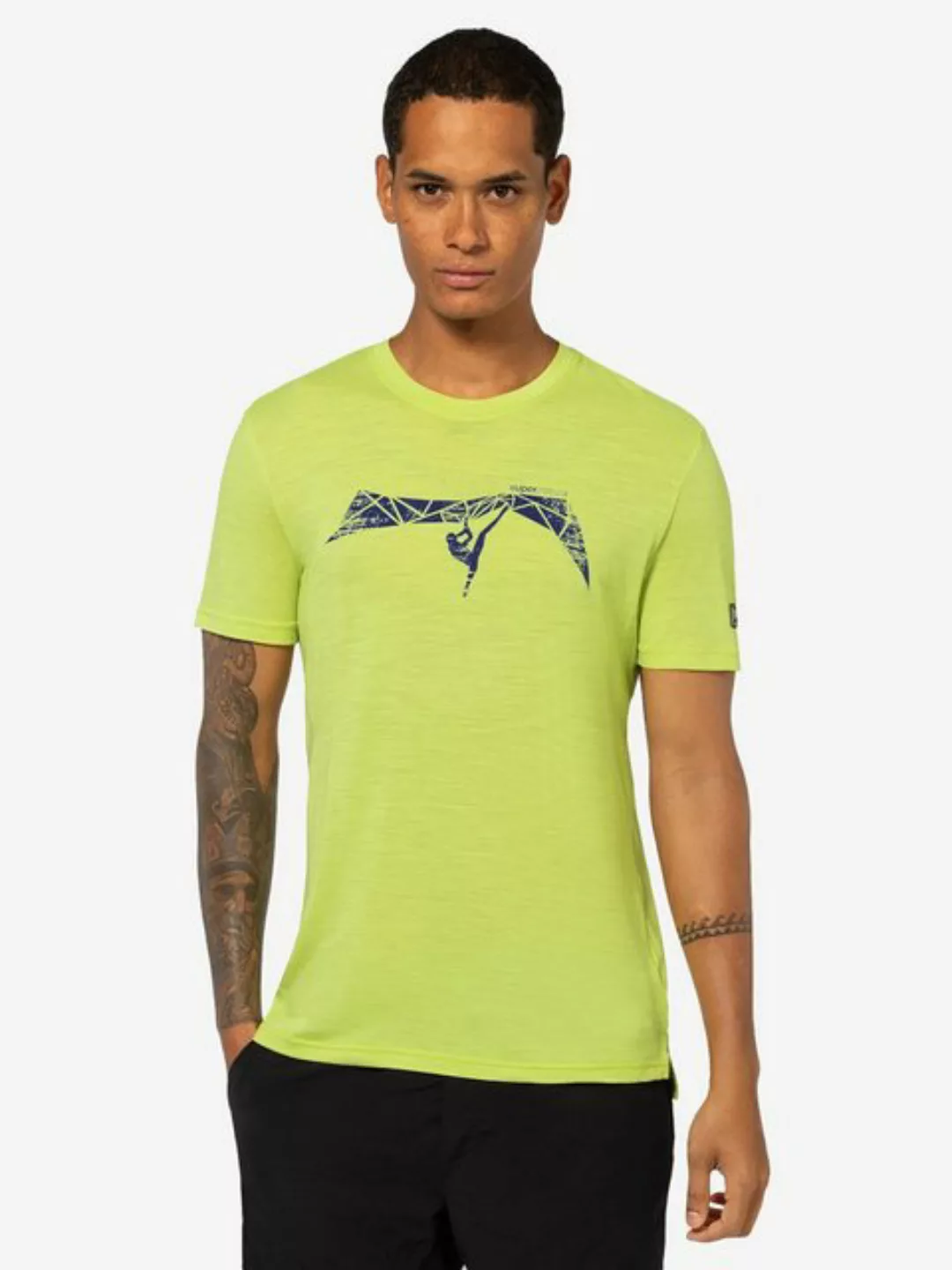 SUPER.NATURAL T-Shirt für Herren, Merino TRAVERSE TEE Berg Motiv, atmungsak günstig online kaufen