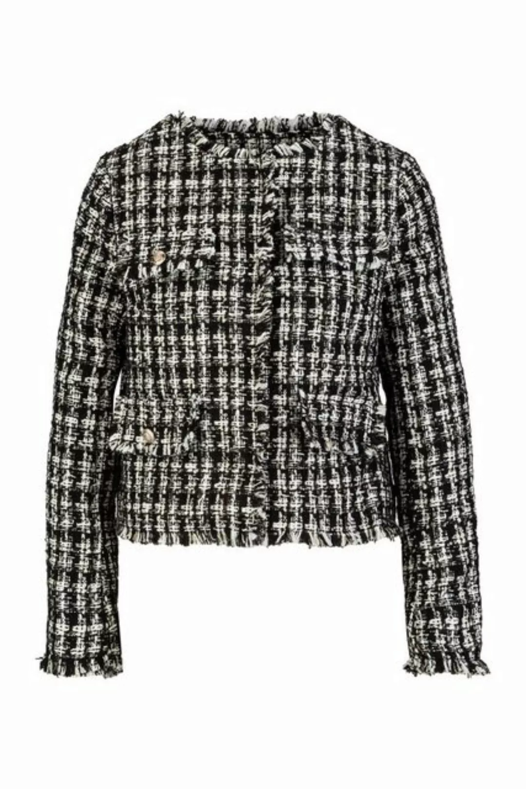 19V69 ITALIA Blouson GIORGIA Damen Tweed-Jacke in Schwarz-Weiß mit klassisc günstig online kaufen