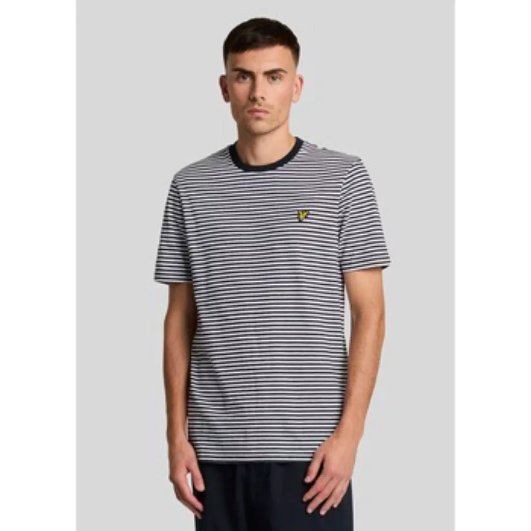 Lyle & Scott  T-Shirts & Poloshirts Linen blend breton stripe tshirt - dark günstig online kaufen