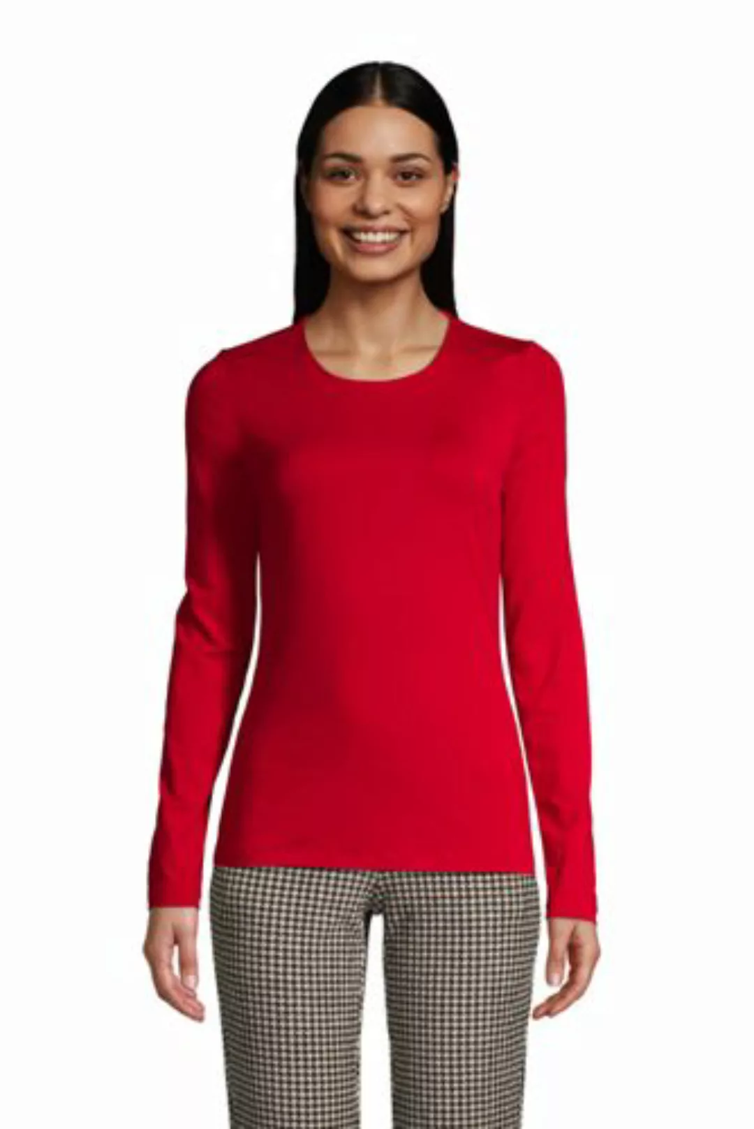 Shirt aus Baumwoll/Modalmix in Petite-Größe, Damen, Größe: S Petite, Rot, b günstig online kaufen