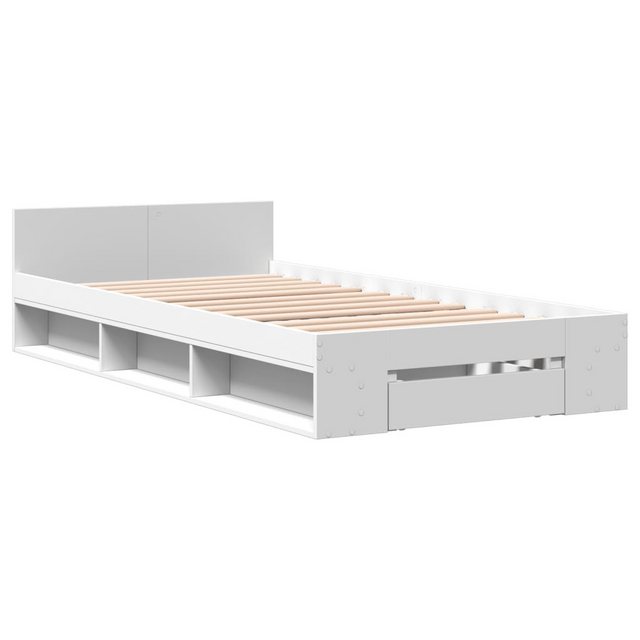 vidaXL Bett, Bettgestell mit Schublade Weiß 75x190 cm Holzwerkstoff günstig online kaufen