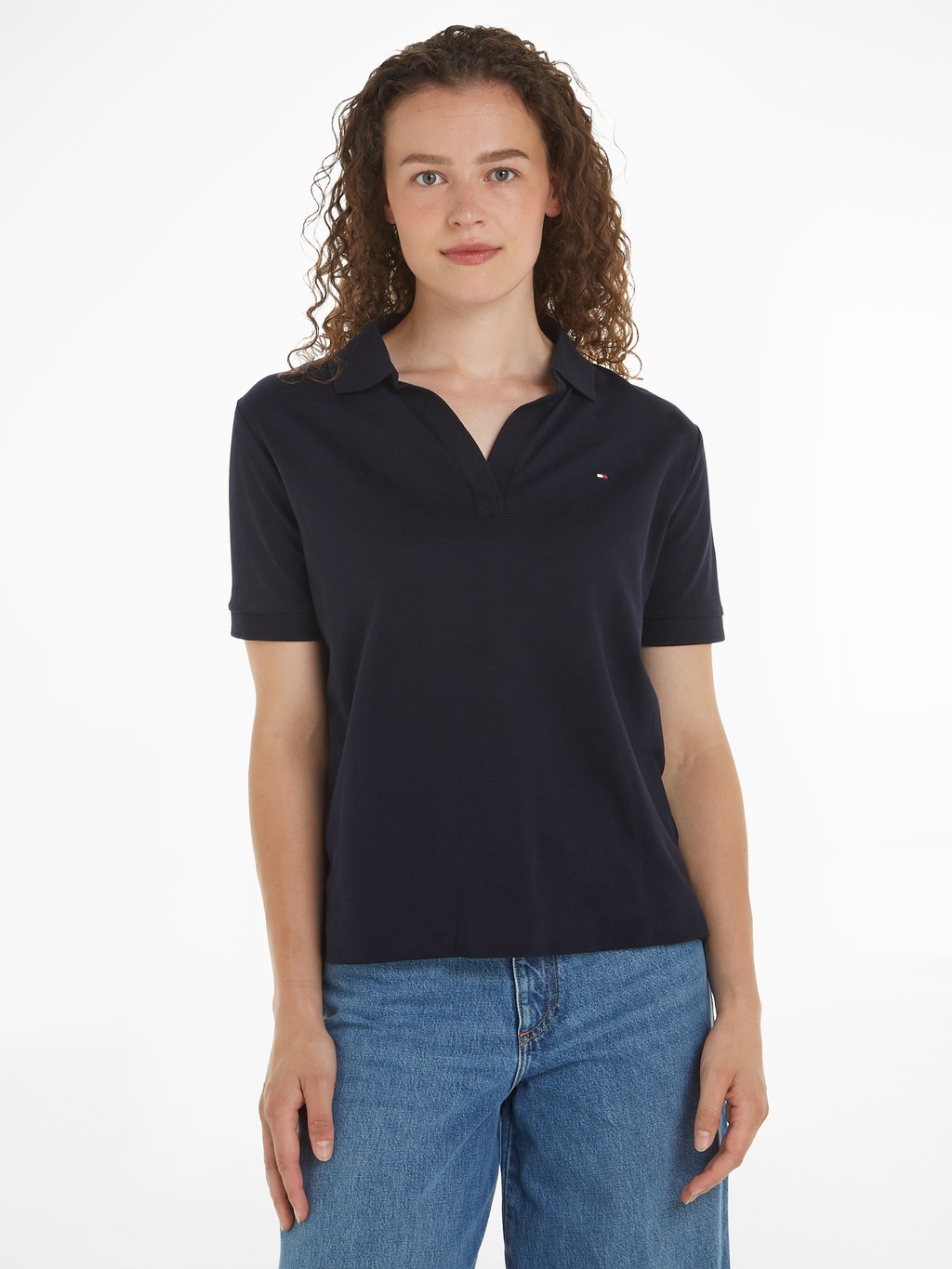 Tommy Hilfiger Poloshirt RLX OPEN PLACKET LYOCELL POLO SS mit Logostickerei günstig online kaufen