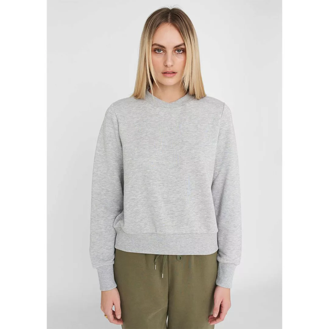 NOISY MAY Weiches Stehkragen Sweatshirt Damen Grau günstig online kaufen