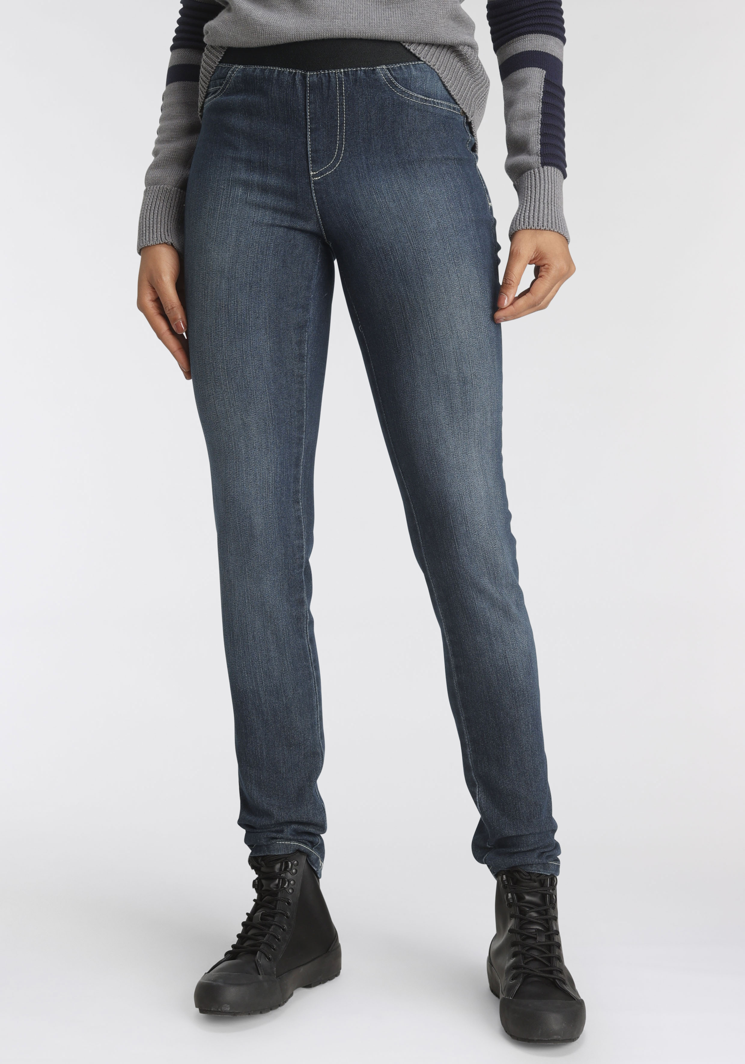 Arizona Skinny-fit-Jeans, Mid Waist Comfort-Stretch günstig online kaufen