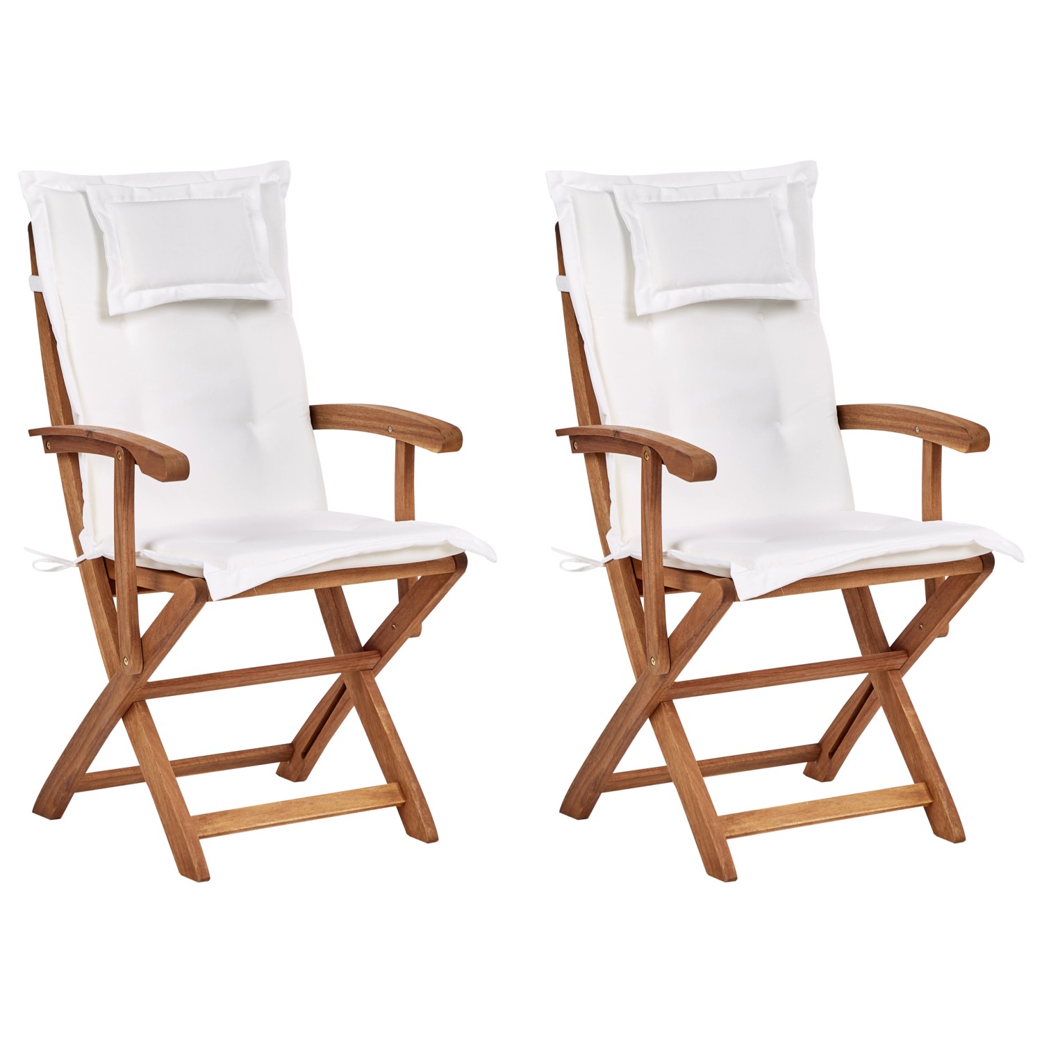 Beliani Gartenstuhl Heller Holzfarbton Weiss 48x46x92 günstig online kaufen