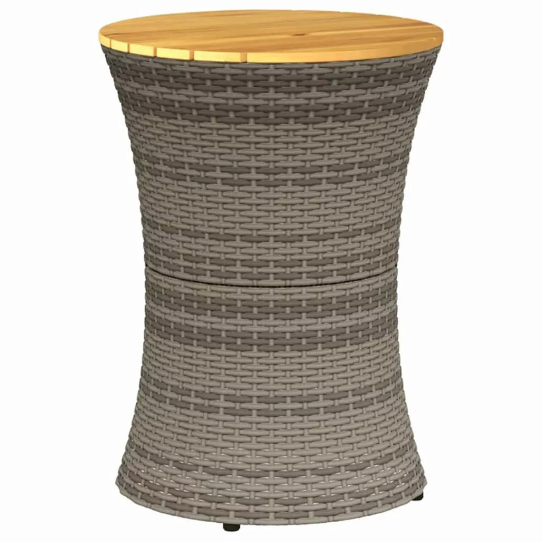 vidaXL Gartentisch Garten-Beistelltisch Trommelform Grau Poly günstig online kaufen