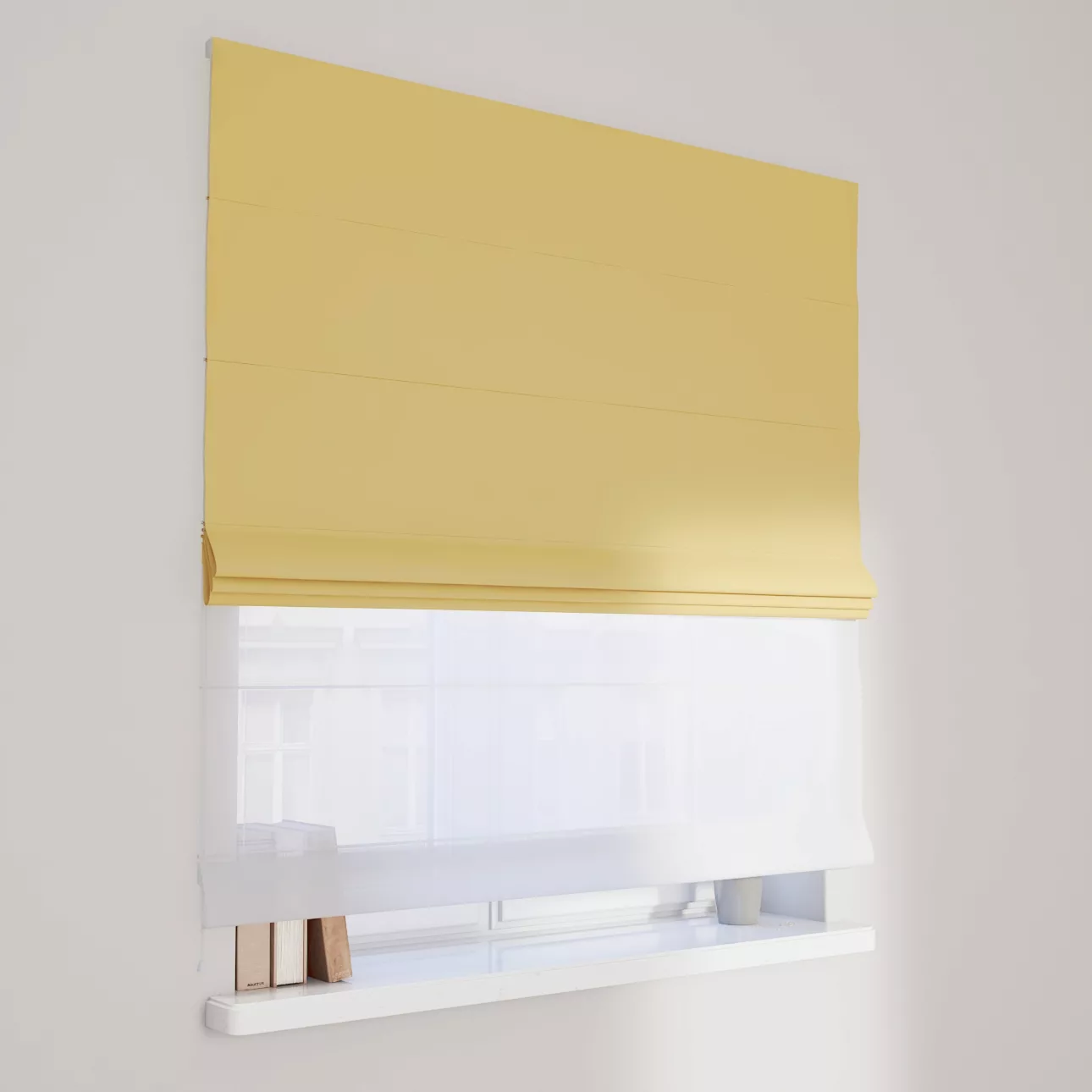 Dekoria Doppelraffrollo Duo, gelb , 120 x 150 cm günstig online kaufen