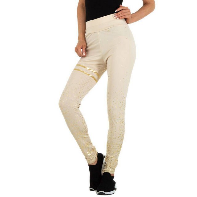 Ital-Design Leggings Damen Freizeit Stretch Klassische Leggings in Creme günstig online kaufen