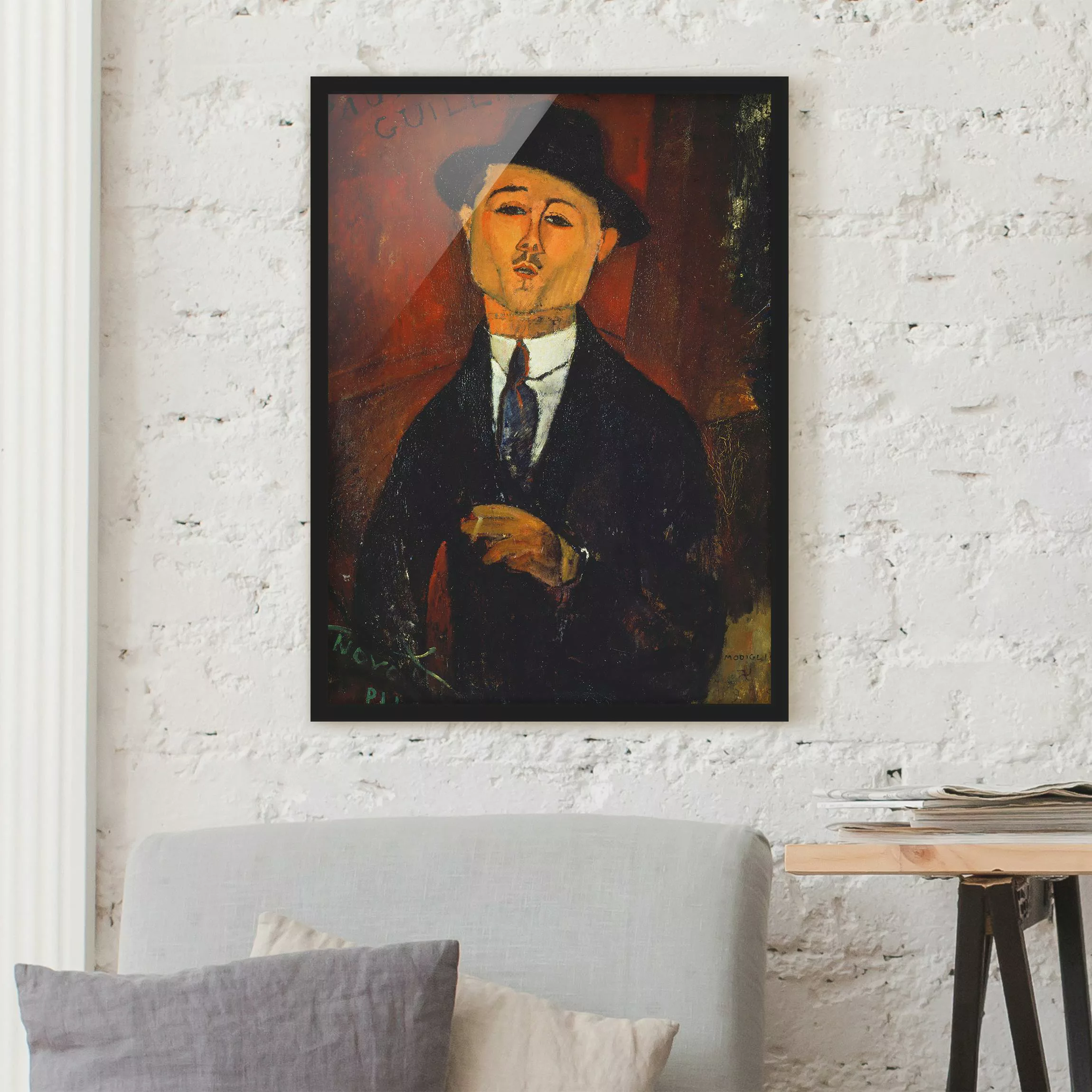 Bild mit Rahmen Kunstdruck - Hochformat Amedeo Modigliani - Bildnis Paul Gu günstig online kaufen