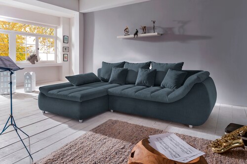 INOSIGN Ecksofa "Imola elegant und bequem, aktuelle Steppung im Sitz, L-For günstig online kaufen