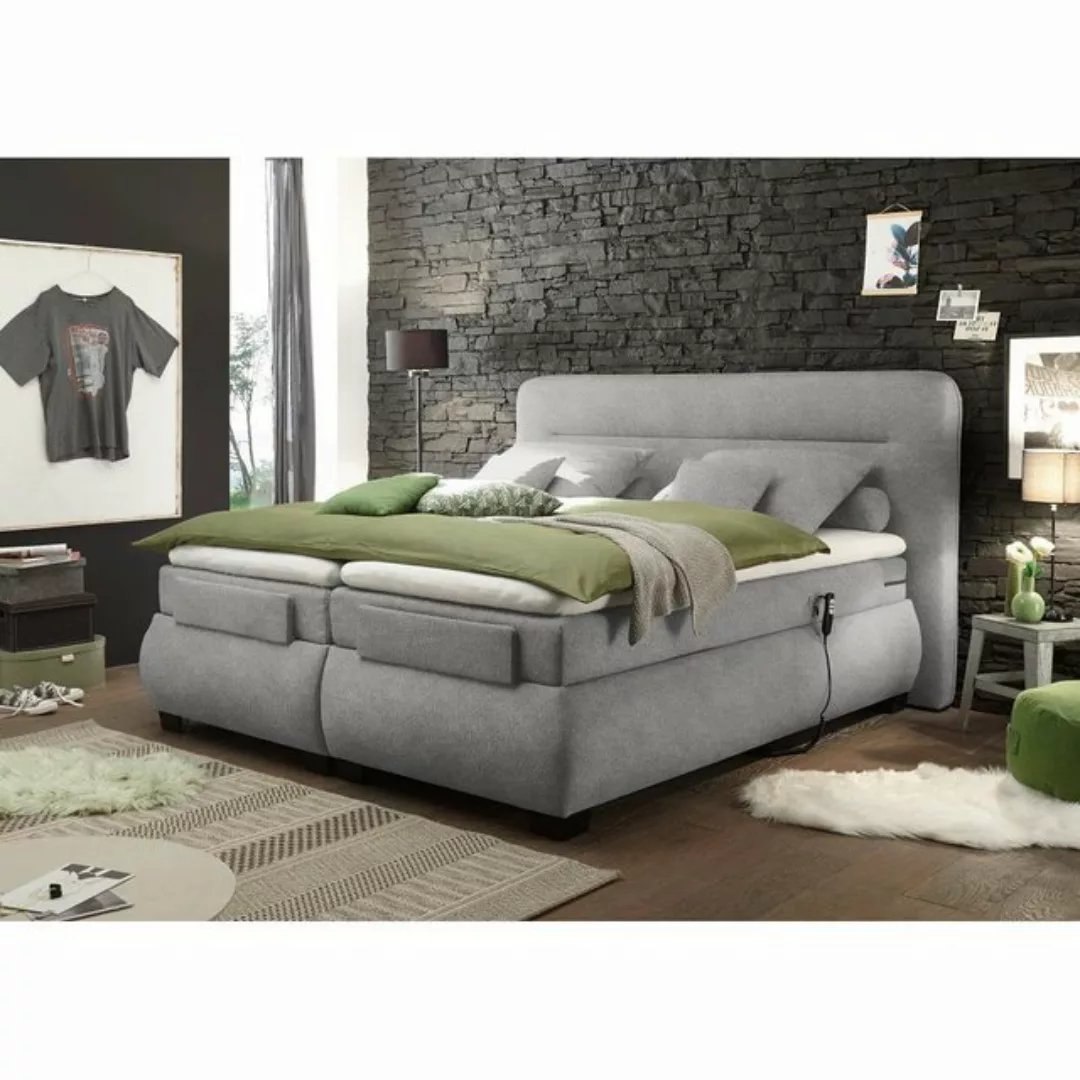 Boxspringbett 180x200 cm elektrisch verstellbar EDIRNE-09 in Uran 02 schlam günstig online kaufen