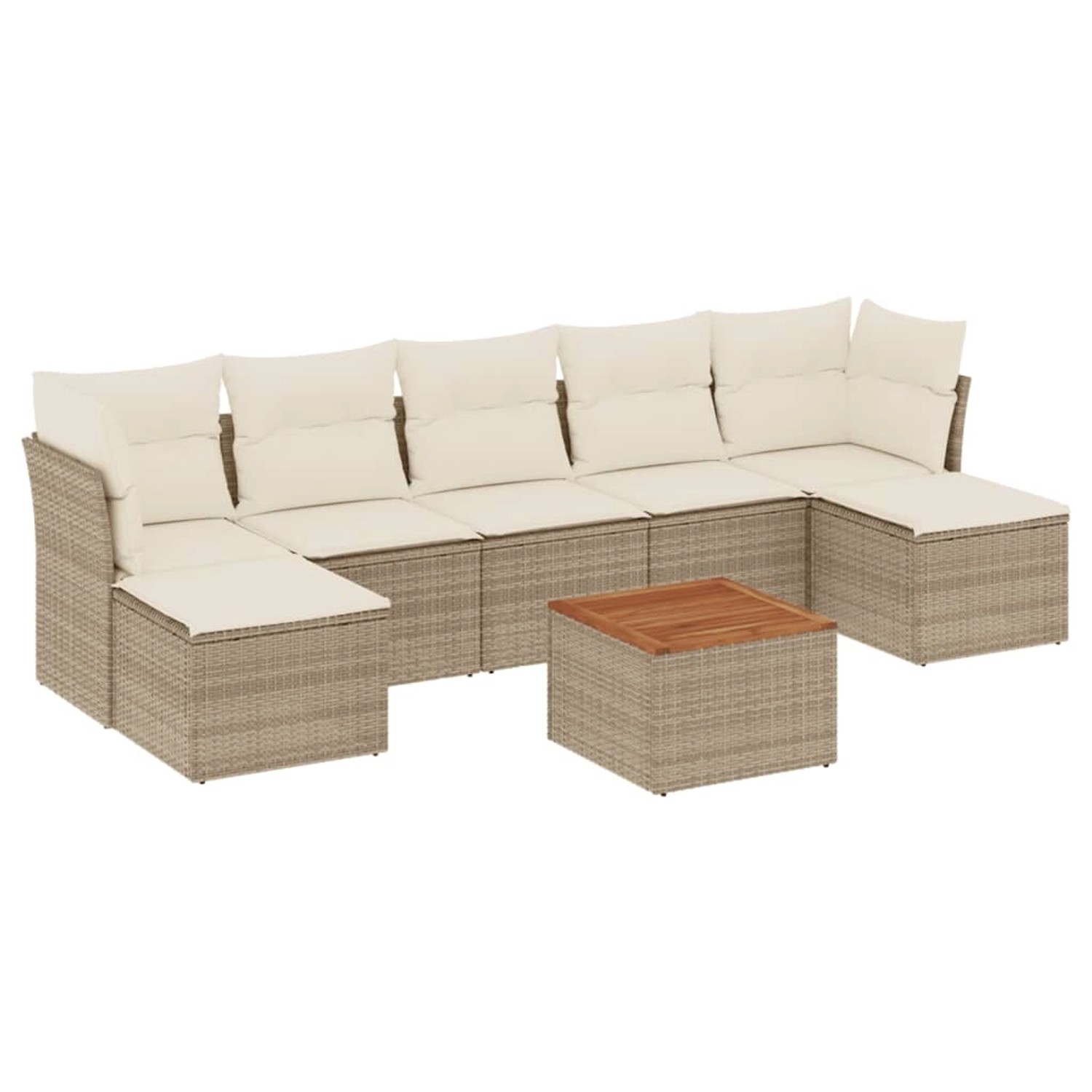 vidaXL 8-Tlg Garten-Sofagarnitur mit Kissen Beige Poly Rattan 3256107 günstig online kaufen