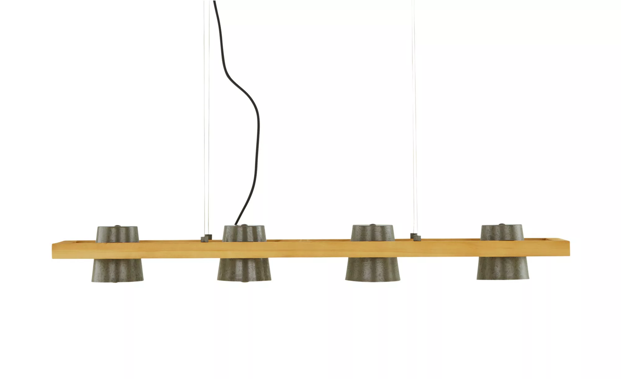 TRIO Leuchten Pendelleuchte »Bell«, 4 flammig-flammig, aus Holz mit Schirme günstig online kaufen
