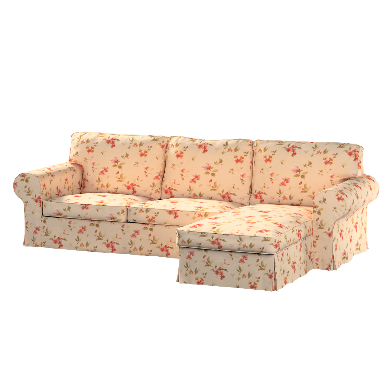 Bezug für Ektorp 2-Sitzer Sofa mit Recamiere, creme-rosa, Ektorp 2-Sitzer S günstig online kaufen