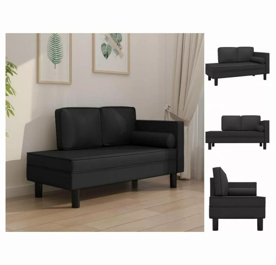 vidaXL Sofa Ottomane Liegesofa Recamiere Sofa Couch 2-Sitzer Schwarz Kunstl günstig online kaufen