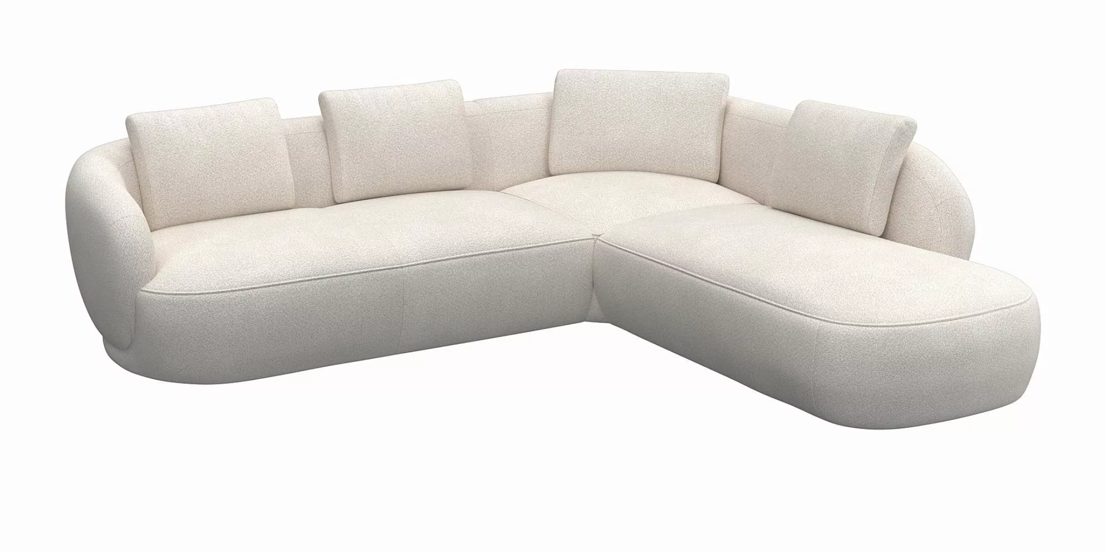 FLEXLUX Ecksofa "Torino, rund, L-Form, Sofa-Ecke mit Ottomane", Modernes, o günstig online kaufen