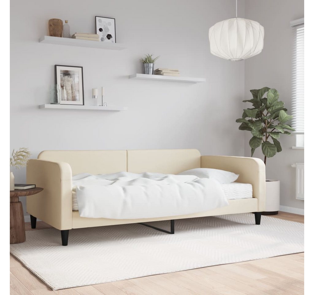 vidaXL Gästebett Gästebett Tagesbett mit Matratze Creme 80x200 cm Stoff Bet günstig online kaufen