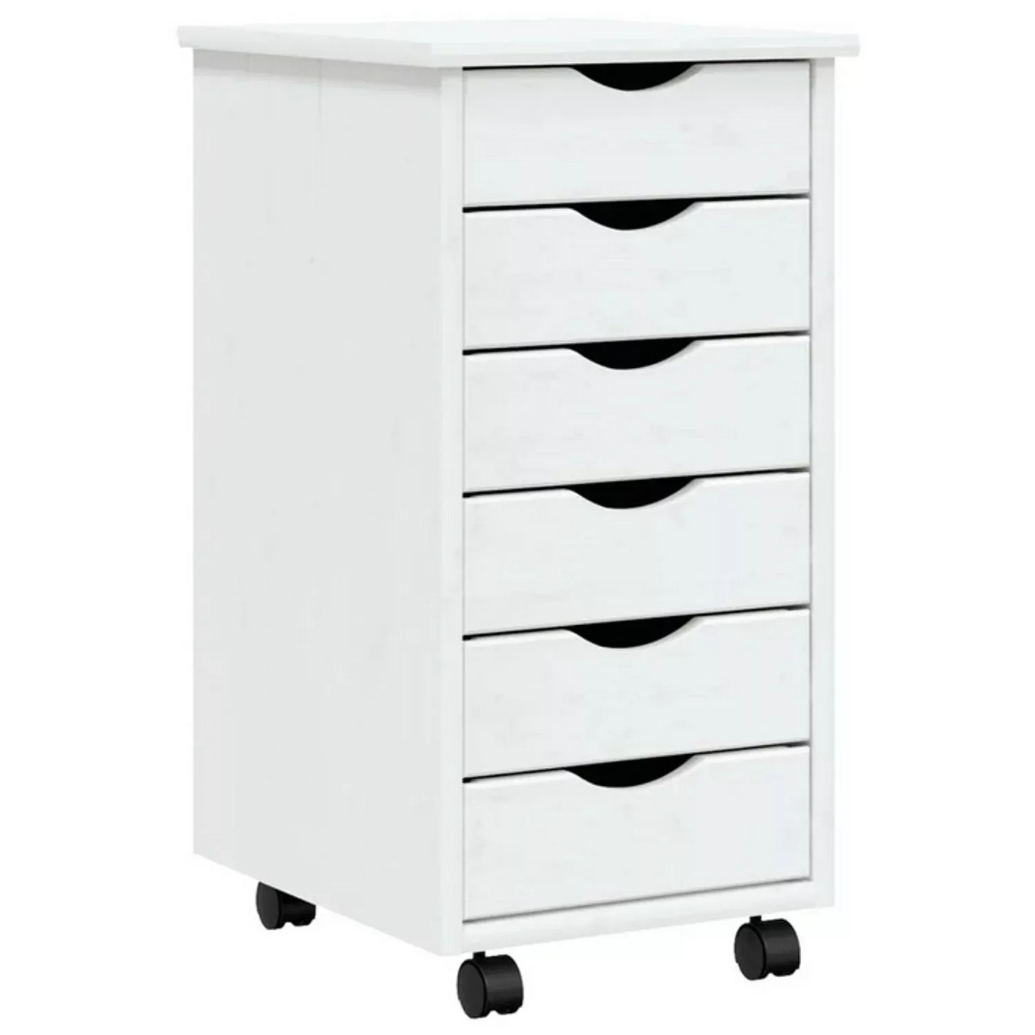 vidaXL Rollschrank mit Schubladen MOSS Weiß Massivholz Kiefer Modell 1 günstig online kaufen
