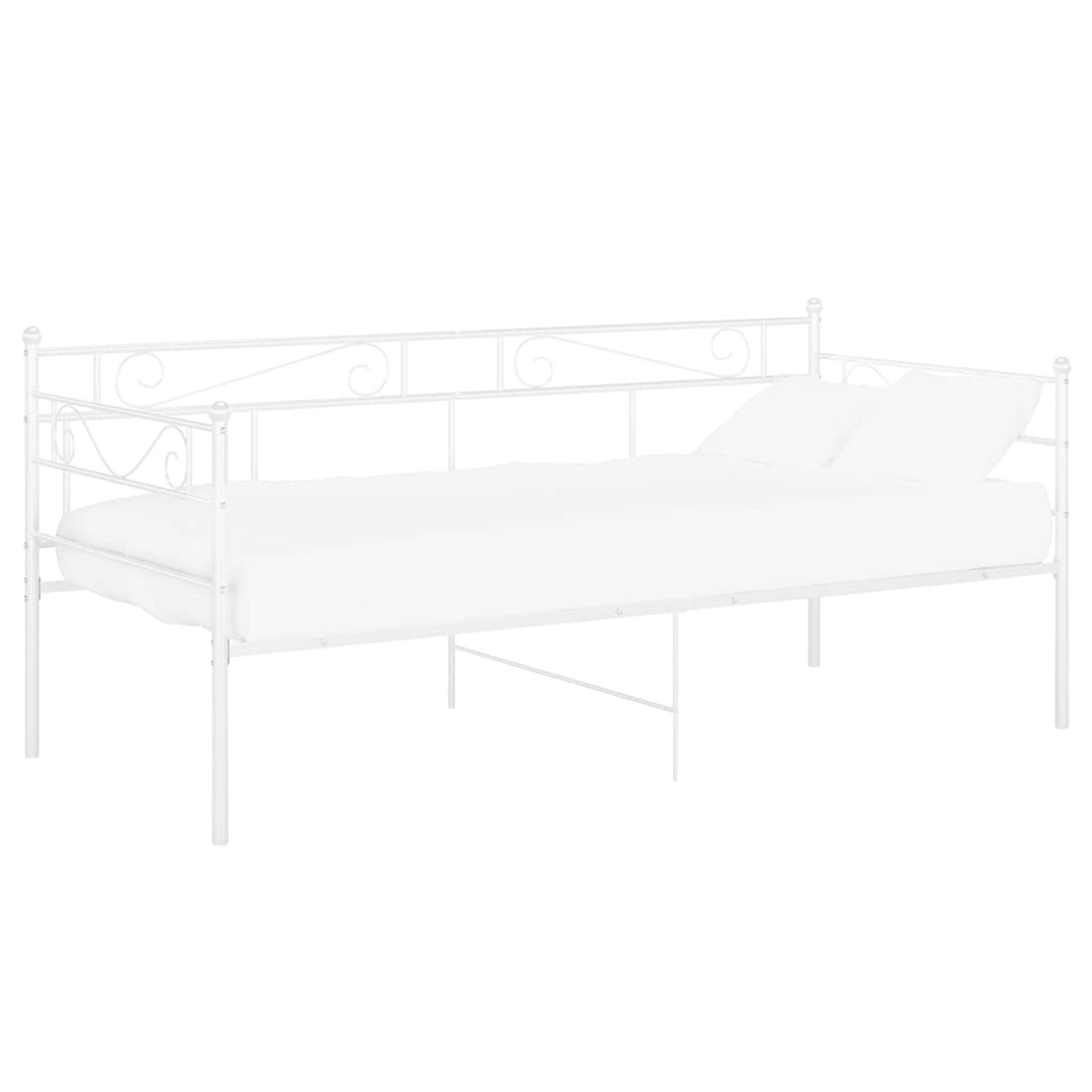 Schlafsofa Bettgestell Weiß Metall 90x200 Cm günstig online kaufen