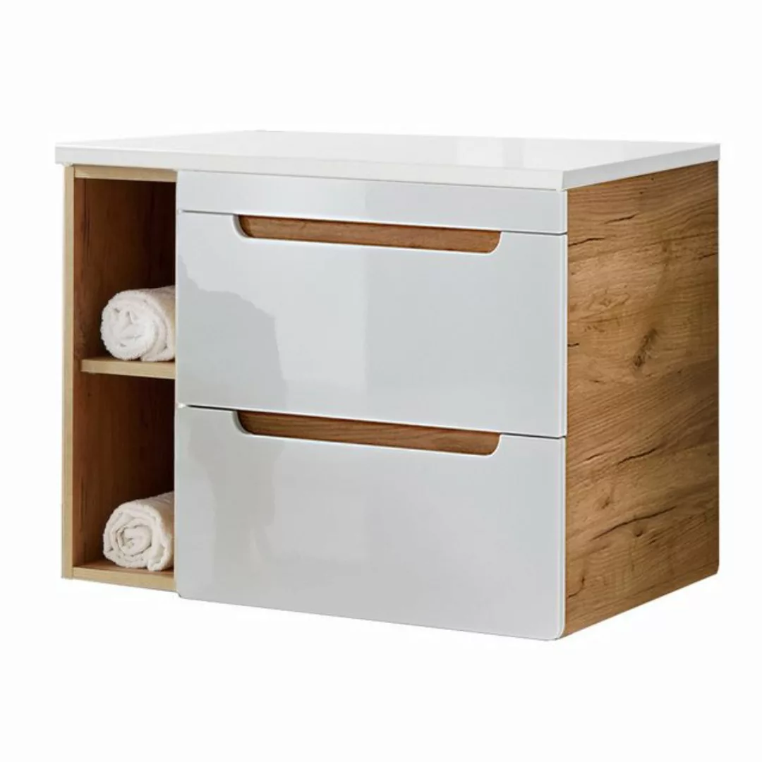 Lomadox Waschbeckenschrank LUTON-56 unterschrank 81 cm mit 2 Auszügen in Ho günstig online kaufen