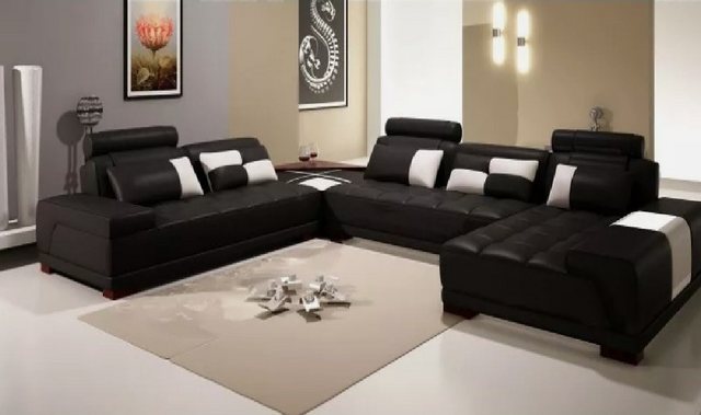 JVmoebel Ecksofa Sofa mit USB,Couch Polster Garnitur XXL Big Eck SofasWohnl günstig online kaufen