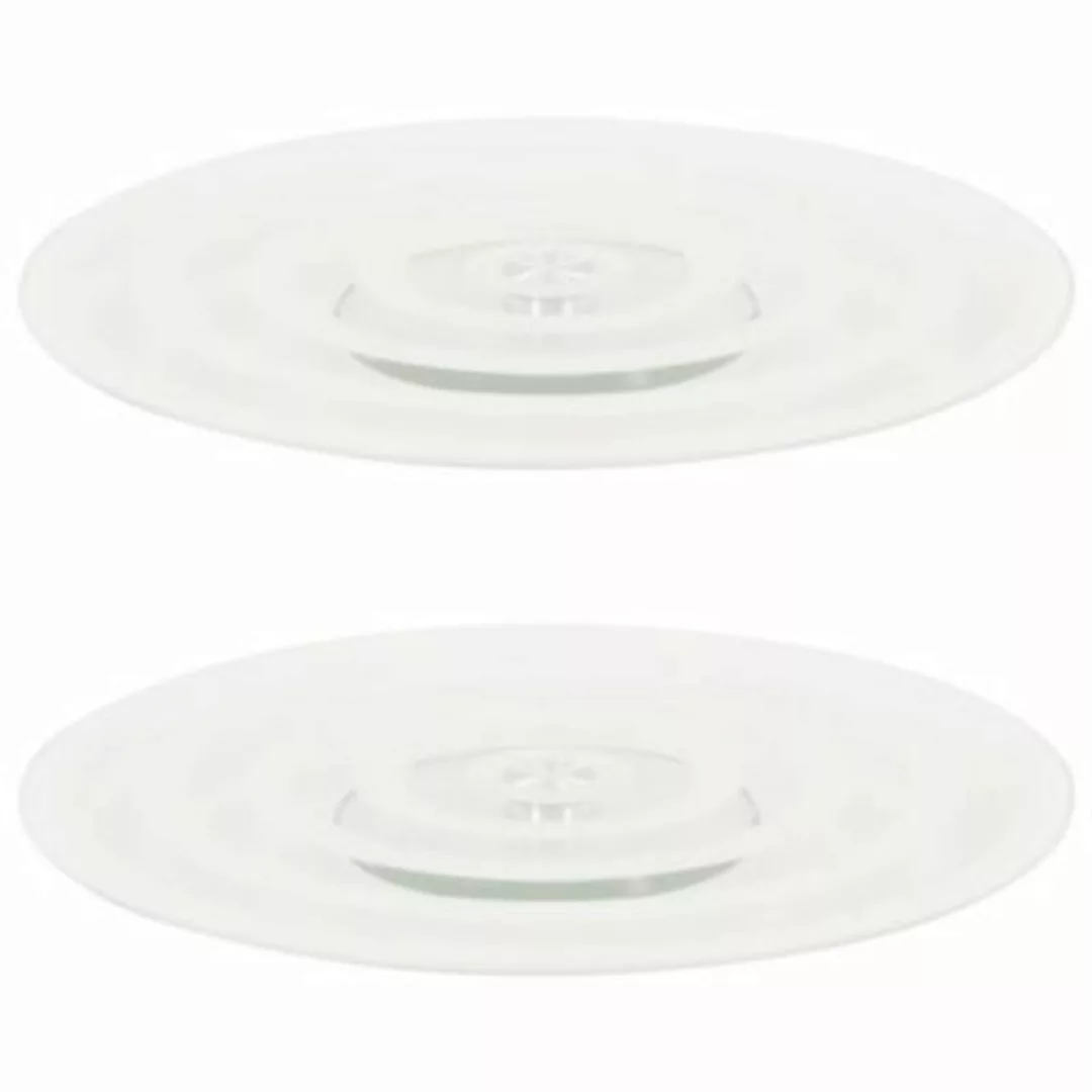 vidaXL Servierplatten 2 Stk. Drehbar Transparent 30 cm Hartglas Drehbare Se günstig online kaufen