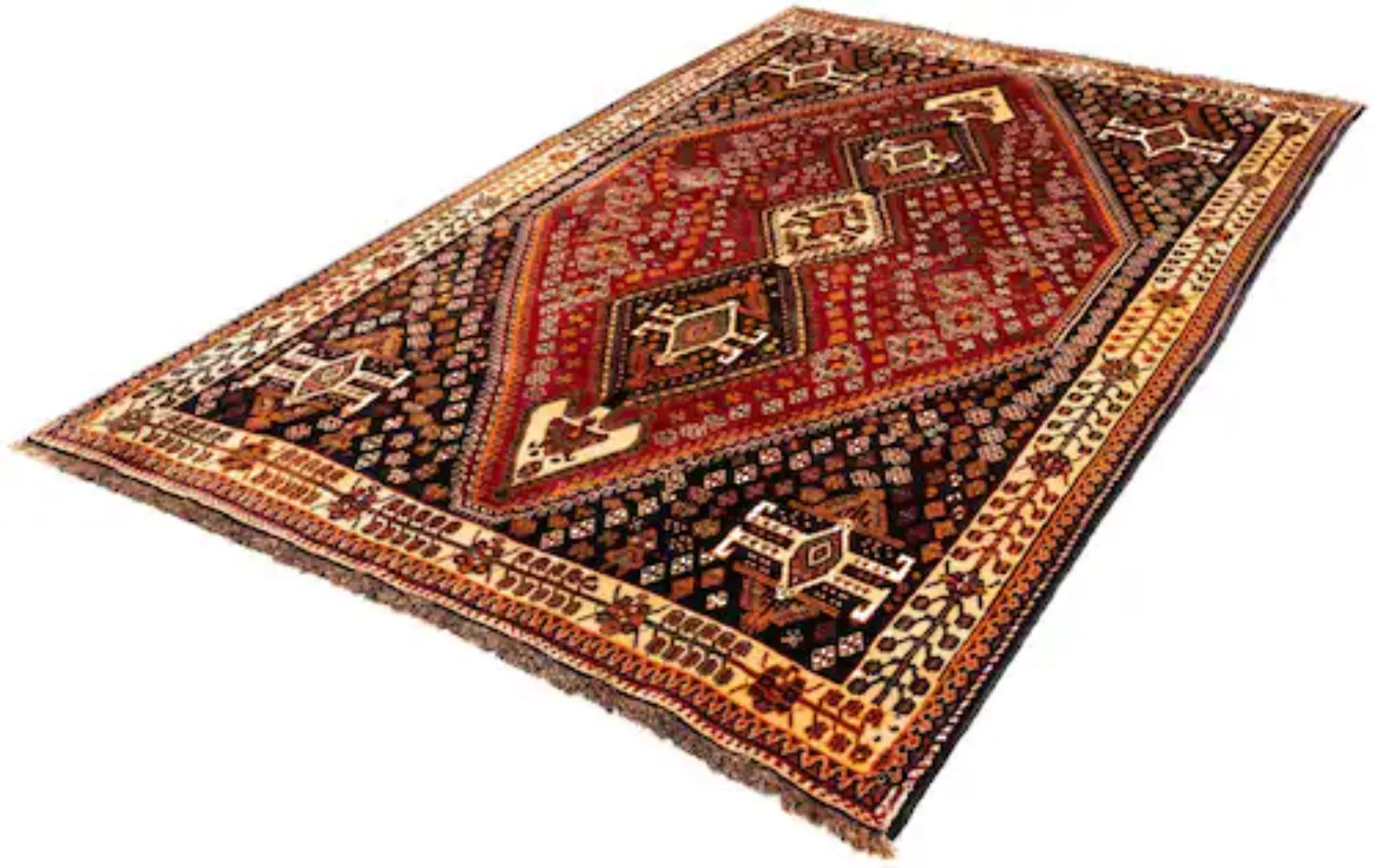 morgenland Wollteppich »Shiraz Medaillon 270 x 175 cm«, rechteckig, 1 mm Hö günstig online kaufen