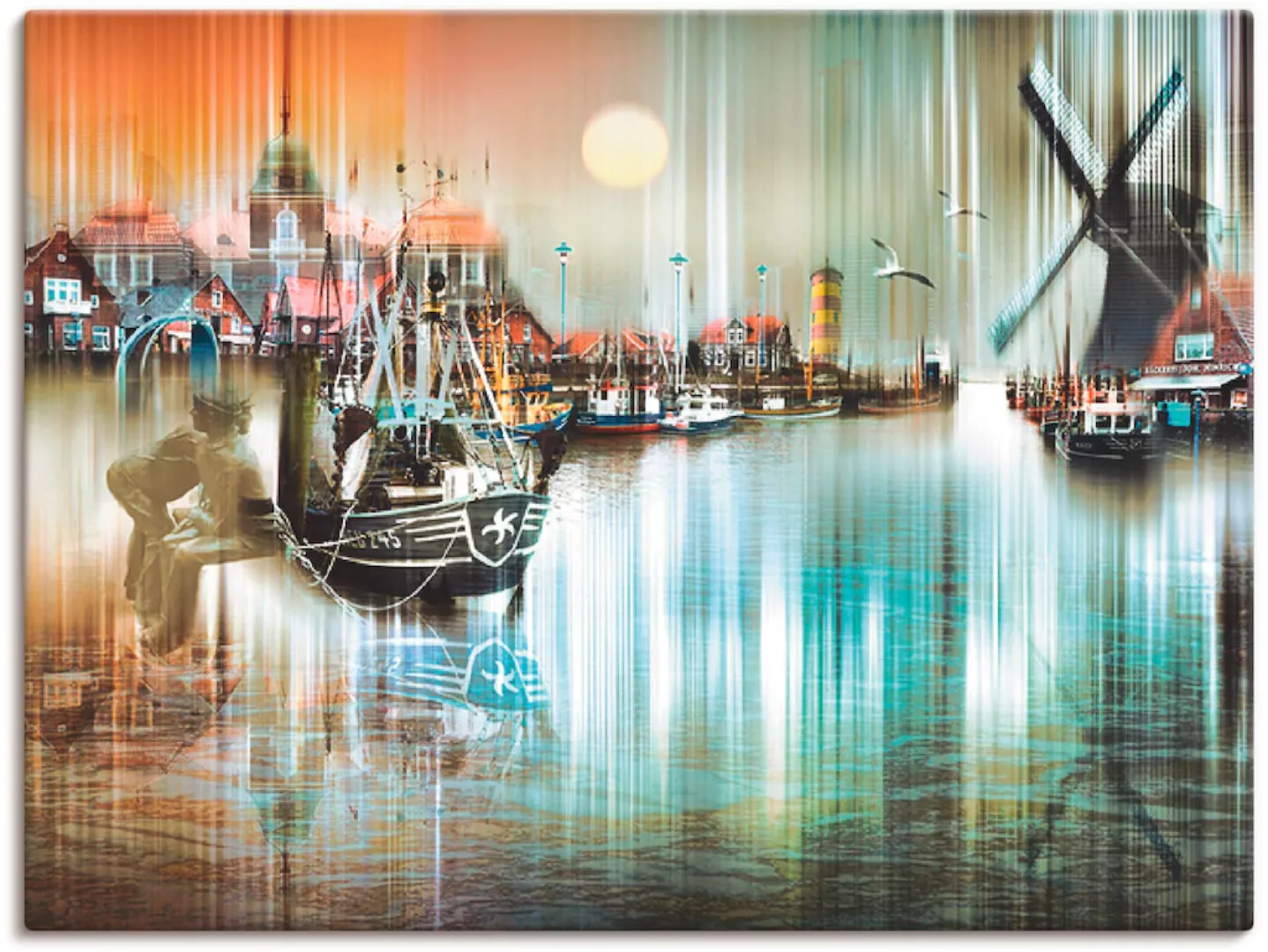 Artland Wandbild »Neuharlingersiel Nordsee Collage 04«, Architektonische El günstig online kaufen