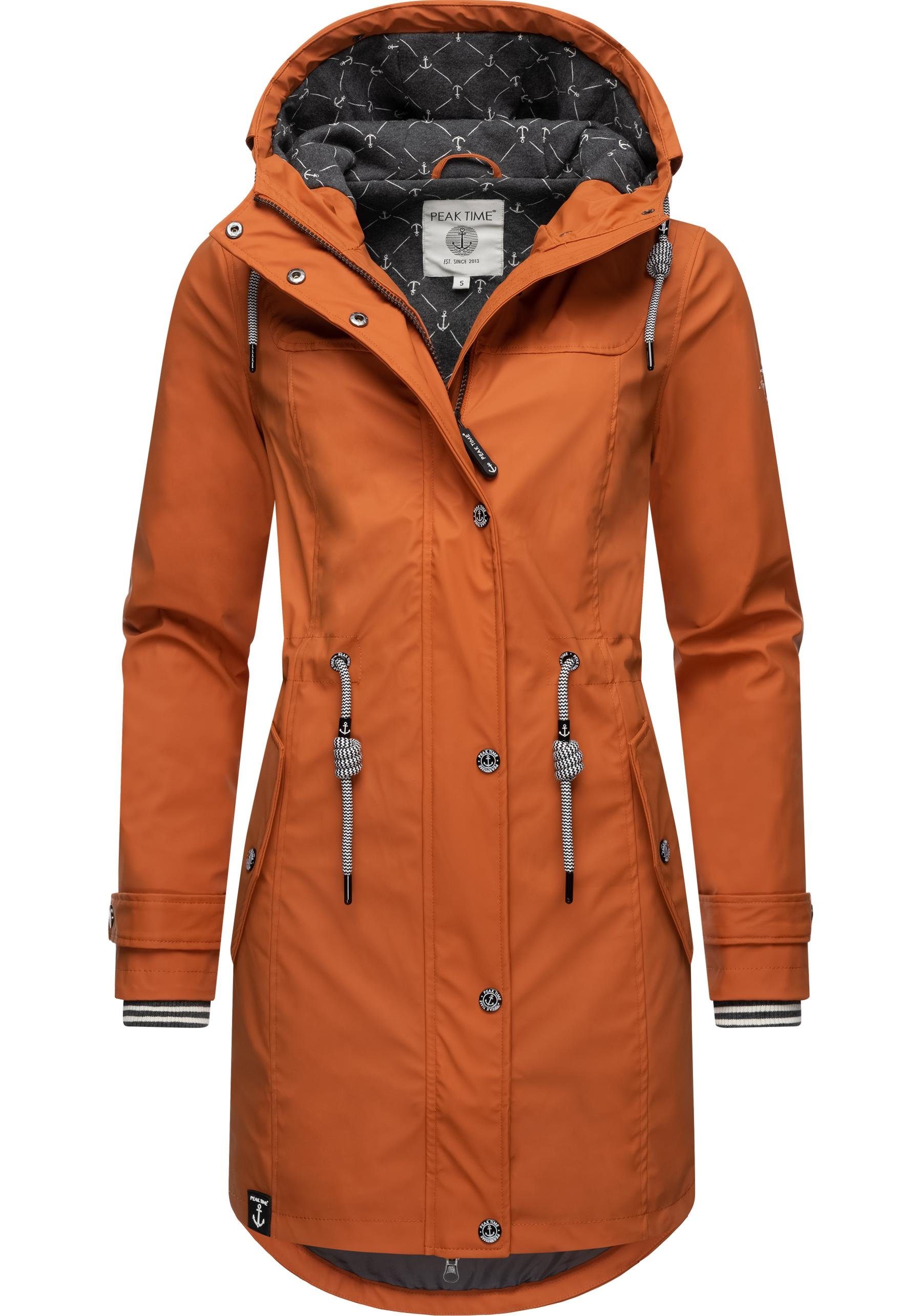 PEAK TIME Regenjacke "L60042", mit Kapuze, stylisch taillierter Regenmantel günstig online kaufen