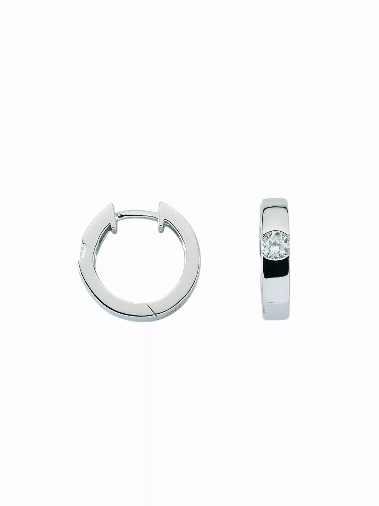 Adelia´s Paar Ohrhänger "925 Silber Ohrringe Creolen mit Zirkonia Ø 15,6 mm günstig online kaufen