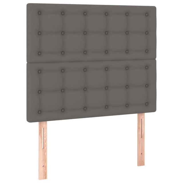 vidaXL Bett, Kopfteile 2 Stk. Grau 90x5x78/88 cm Kunstleder günstig online kaufen