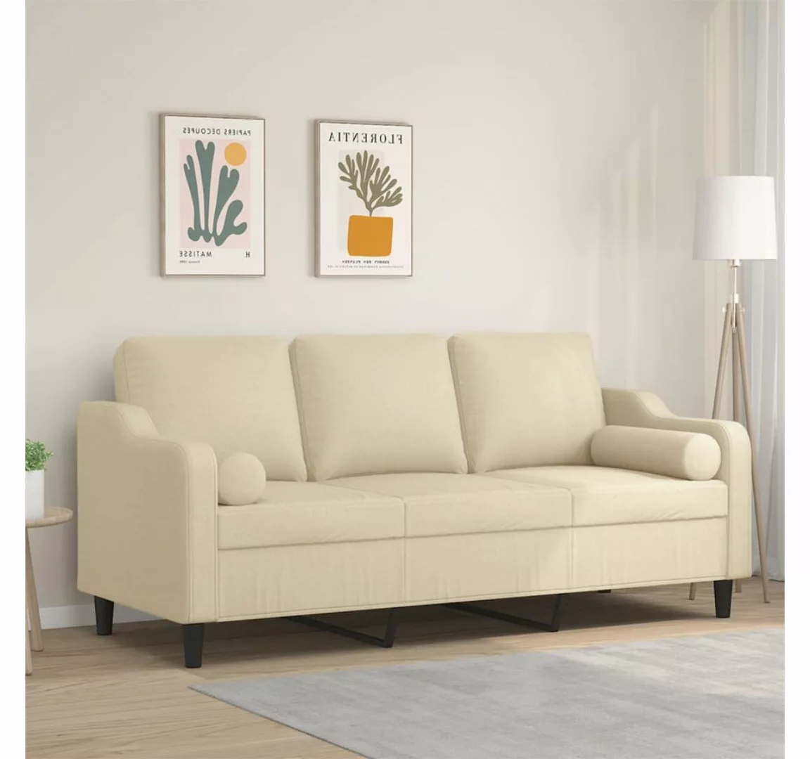 vidaXL Sofa Sofa mit Zierkissen Stoff, 180 cm, 3-Sitzer günstig online kaufen