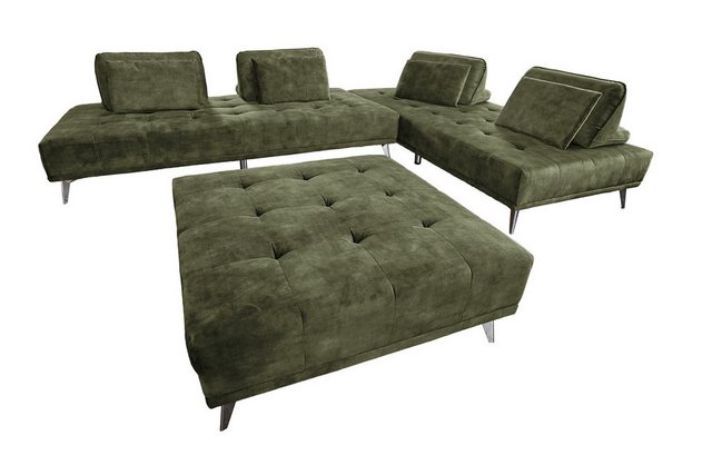 KAWOLA Ecksofa WIOLO, Ecksofa, Stoff od. Velvet, mit od. ohne Hocker, versc günstig online kaufen