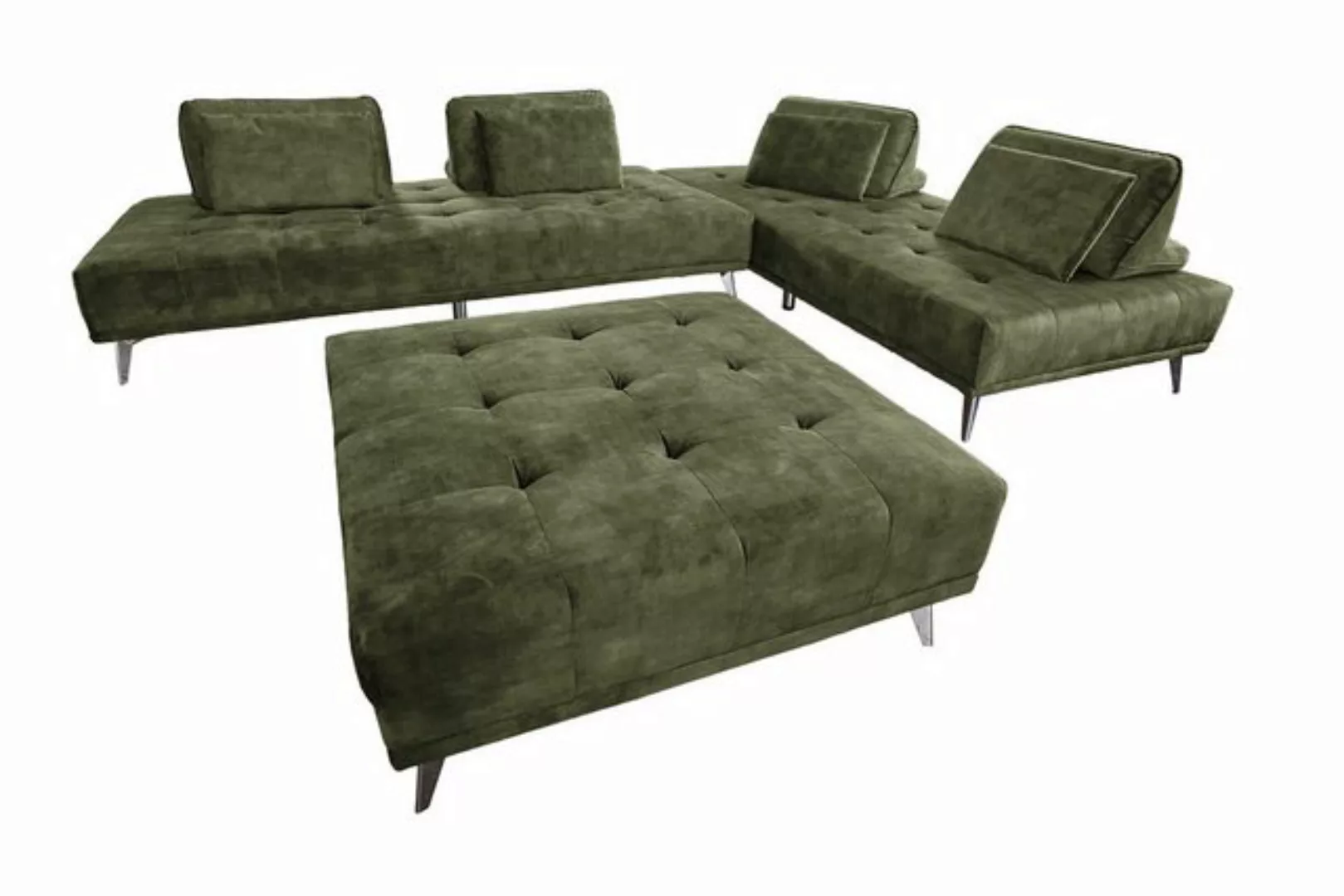 KAWOLA Ecksofa WIOLO, Couch Stoff oder Velvet, mit oder ohne Hocker, versch günstig online kaufen