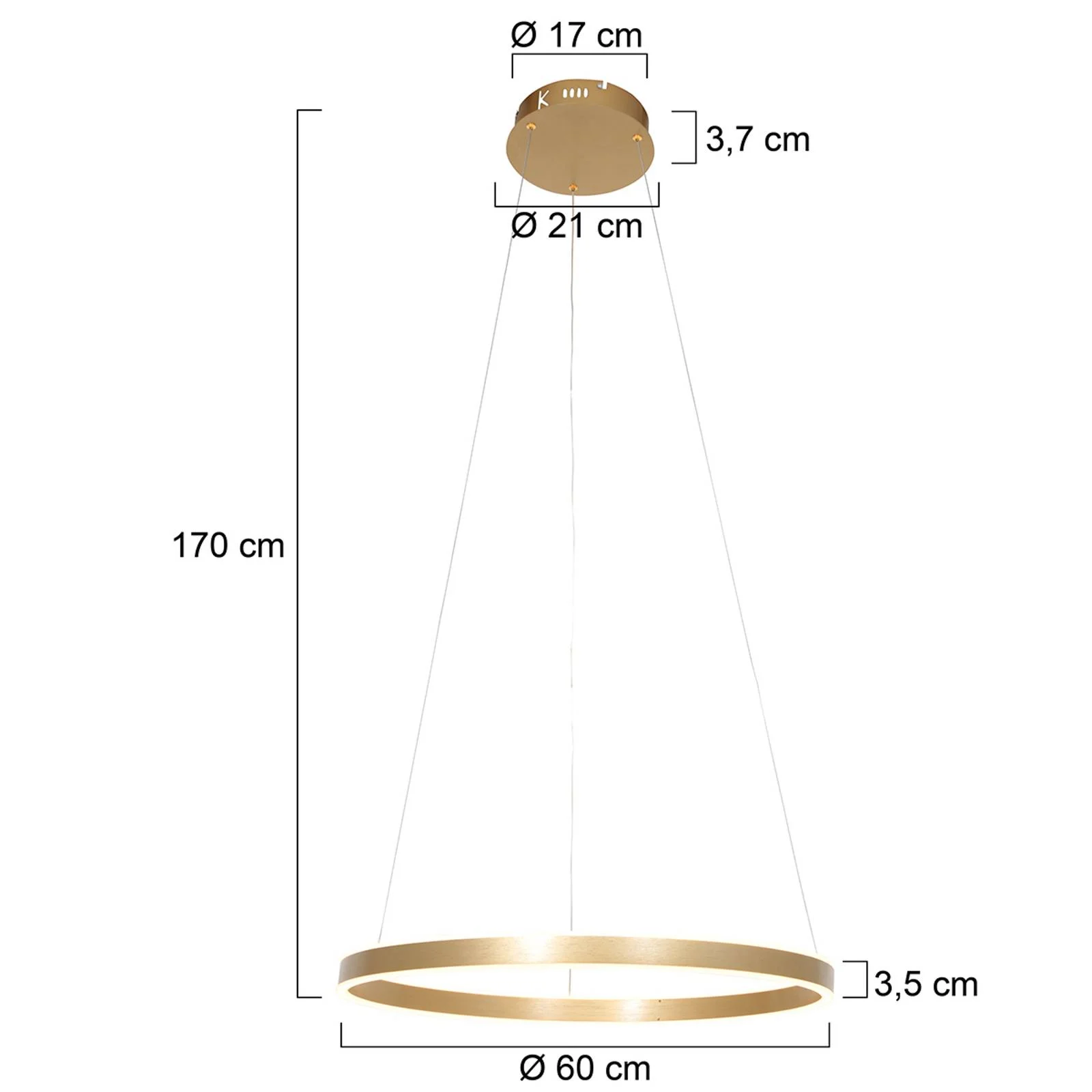 LED Pendelleuchte Ringlux in Gold 2x 21W 4200lm günstig online kaufen
