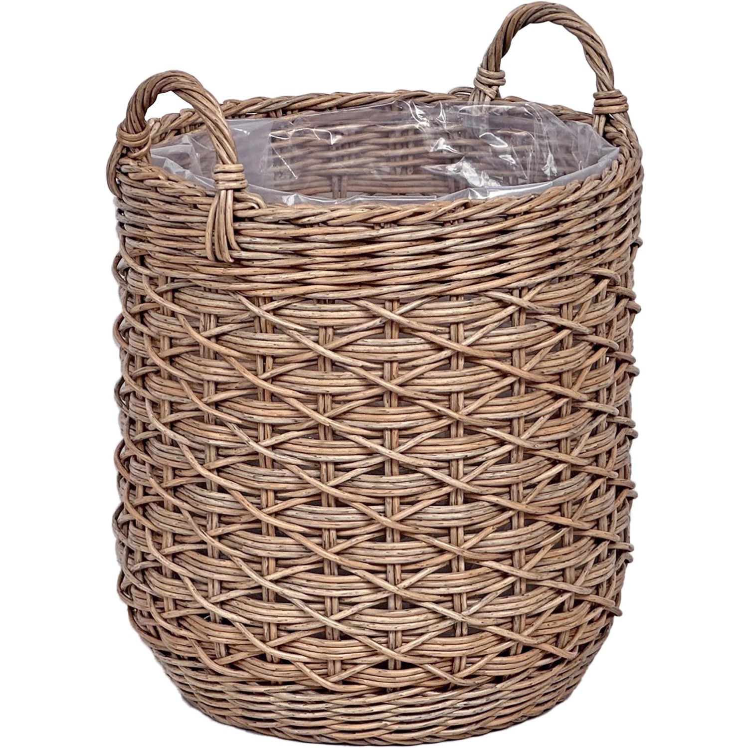 A.H.G. Pflanzkorb Polyrattan Rund Polybeutel 2 Griffe Ø 40 x 48 cm Natur-Br günstig online kaufen