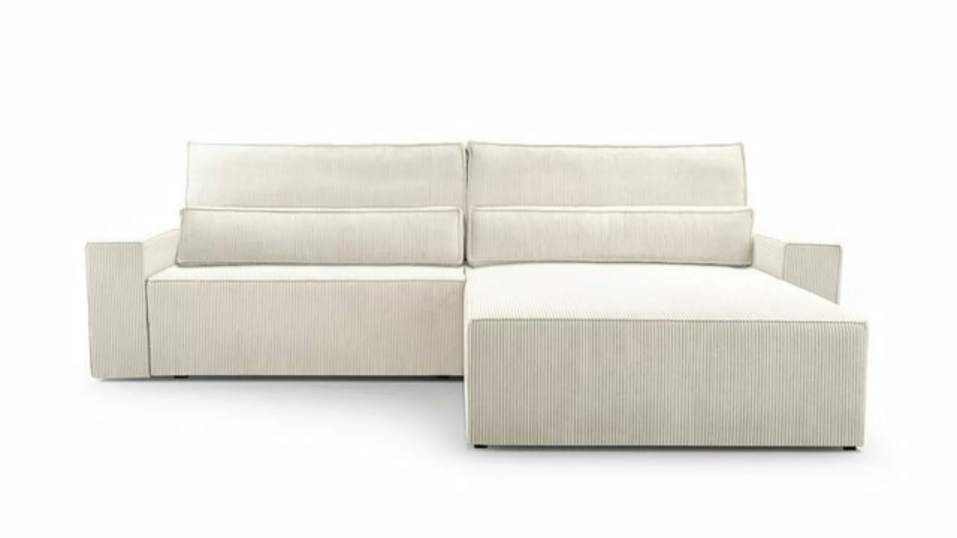 MOEBLO Ecksofa aus Cord DENVER L, Ottomane beidseitig montierbar Couch Cord günstig online kaufen