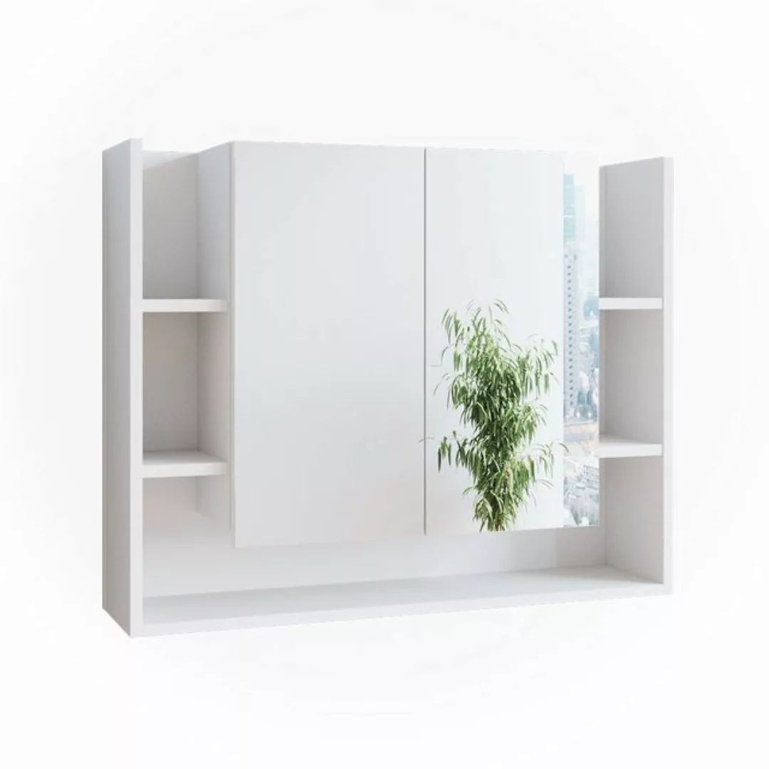 Vicco Badezimmerspiegelschrank Elira, Weiß, 80.2 x 64 cm günstig online kaufen