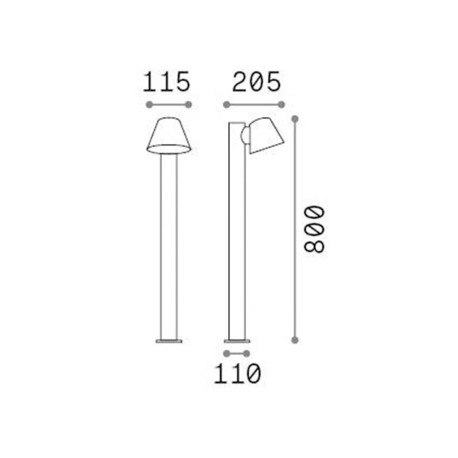 Ideal Lux Wegeleuchte Gas, weiß, Aluminium, Höhe 80 cm günstig online kaufen