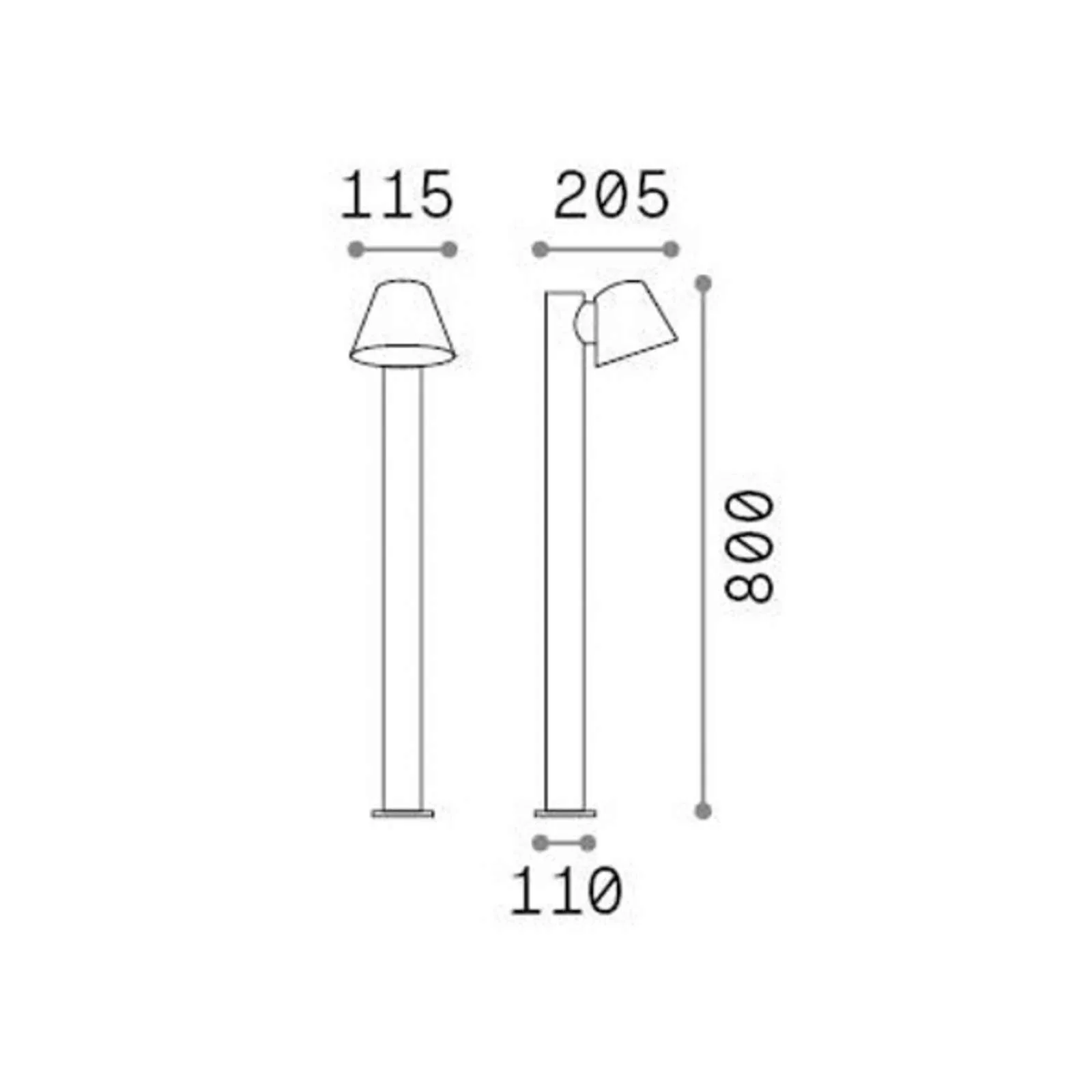 Ideal Lux Wegeleuchte Gas, schwarz, Aluminium, Höhe 80 cm günstig online kaufen