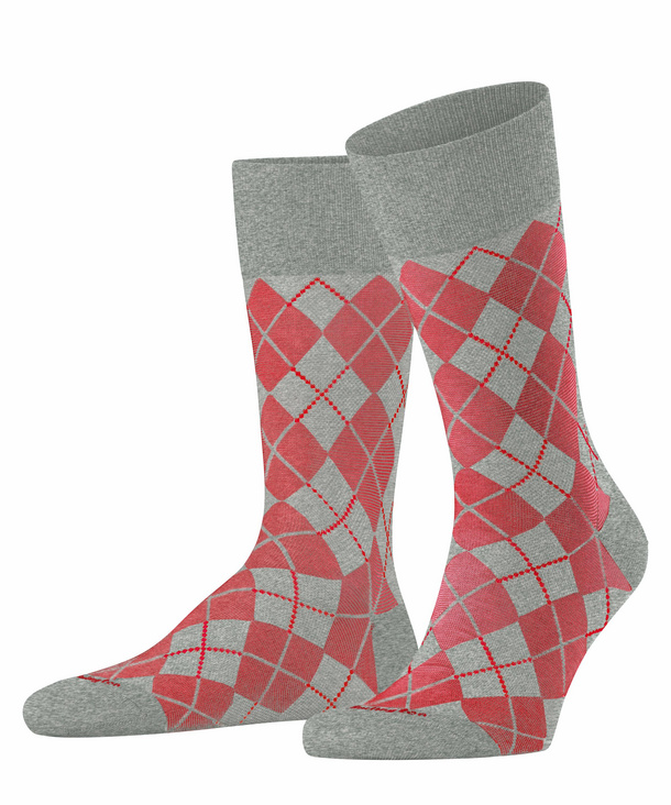 Burlington Carrington Herren Socken, 40-46, Grau, Raute, Baumwolle, 21061-3 günstig online kaufen