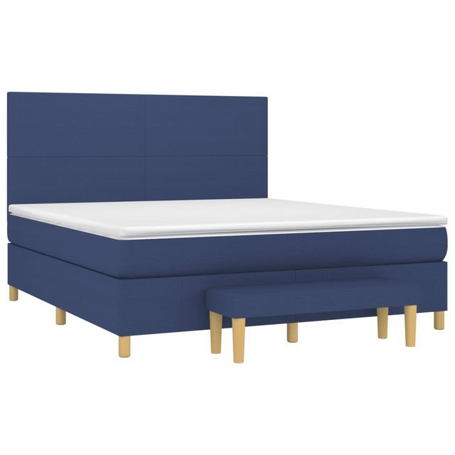 vidaXL Boxspringbett Boxspringbett mit Matratze Blau 160x200 cm Stoff Bett günstig online kaufen