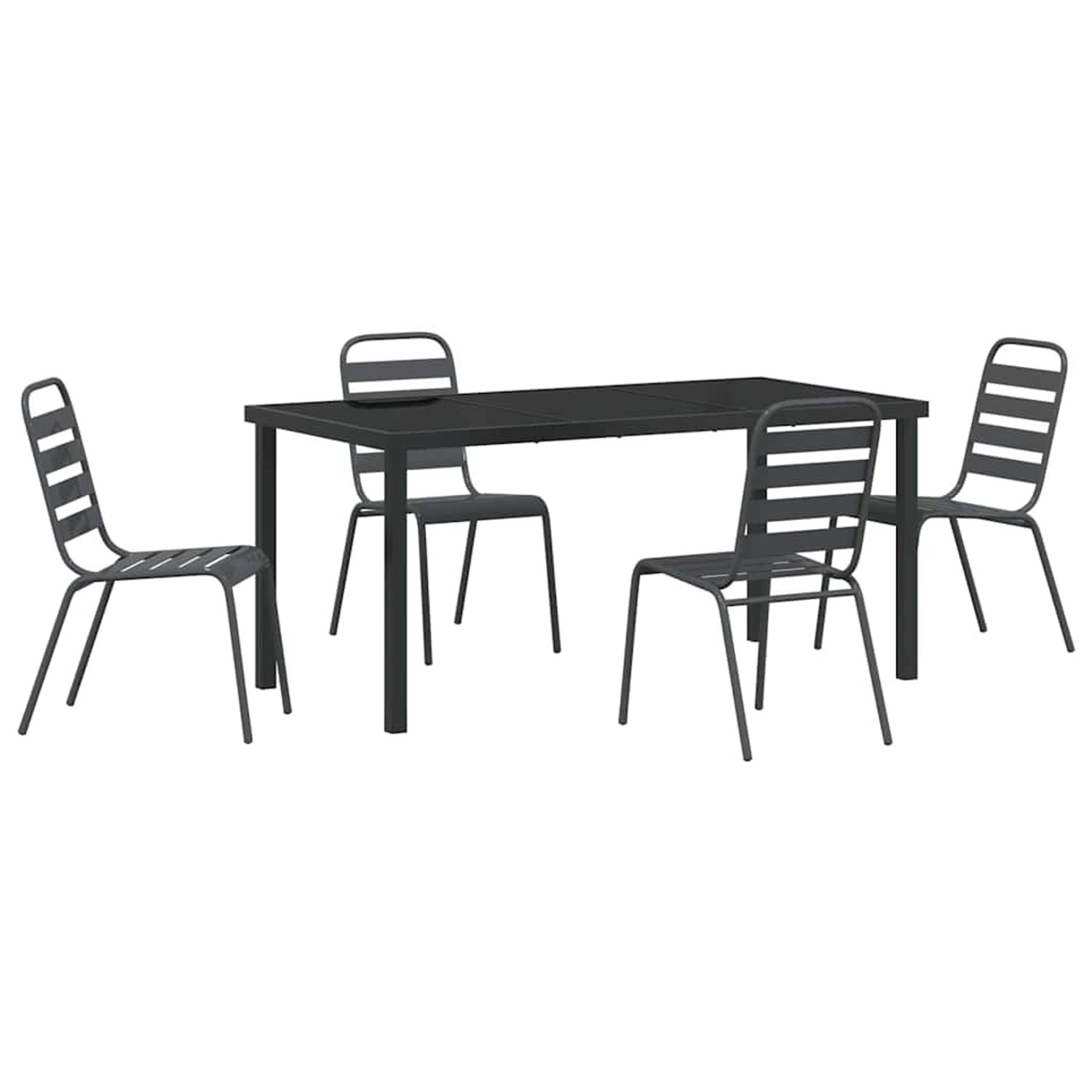 vidaXL Garten Essgruppe 5-Tlg Dunkelgrau Stahl 3379299 günstig online kaufen
