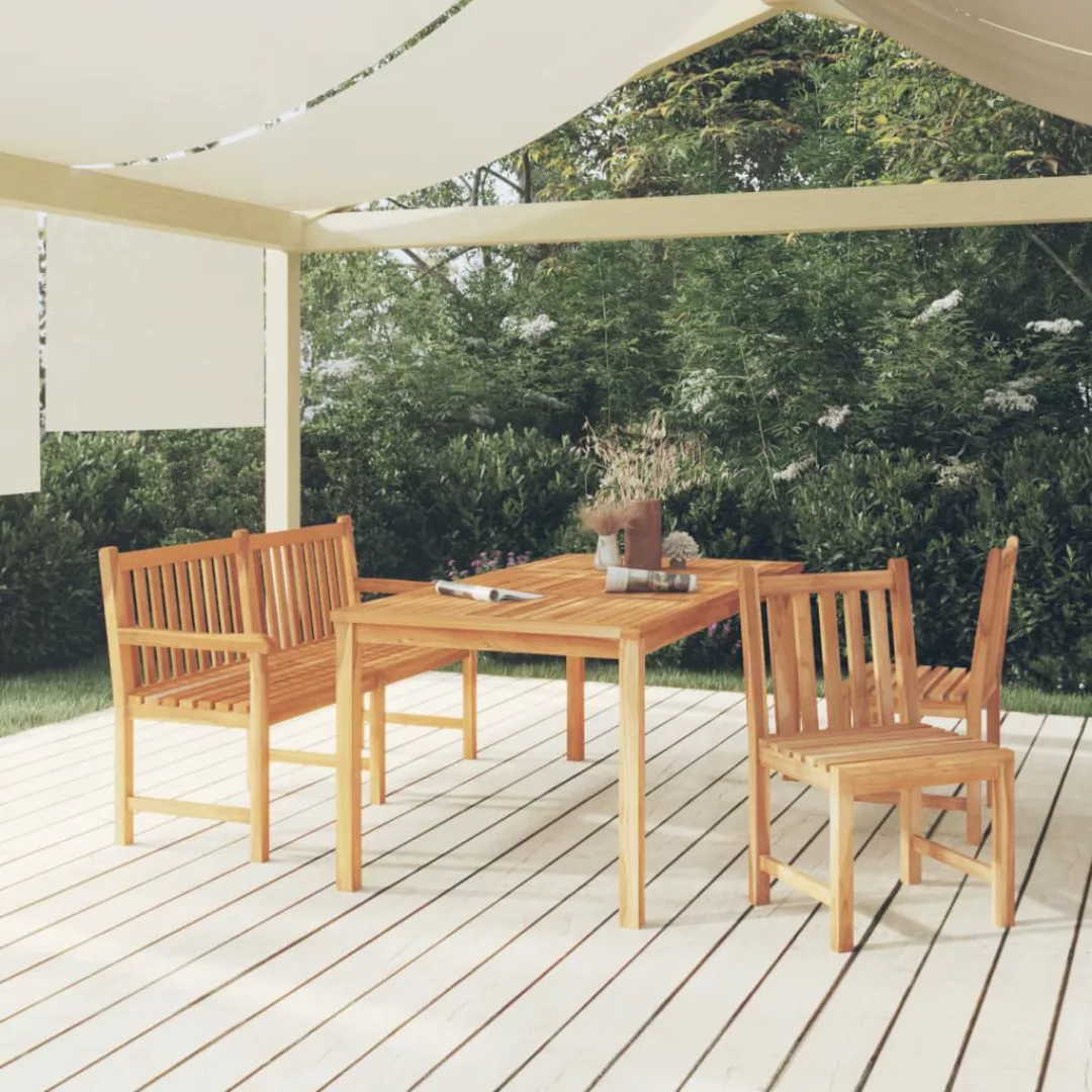 Vidaxl 4-tlg. Garten-essgruppe Massivholz Teak günstig online kaufen