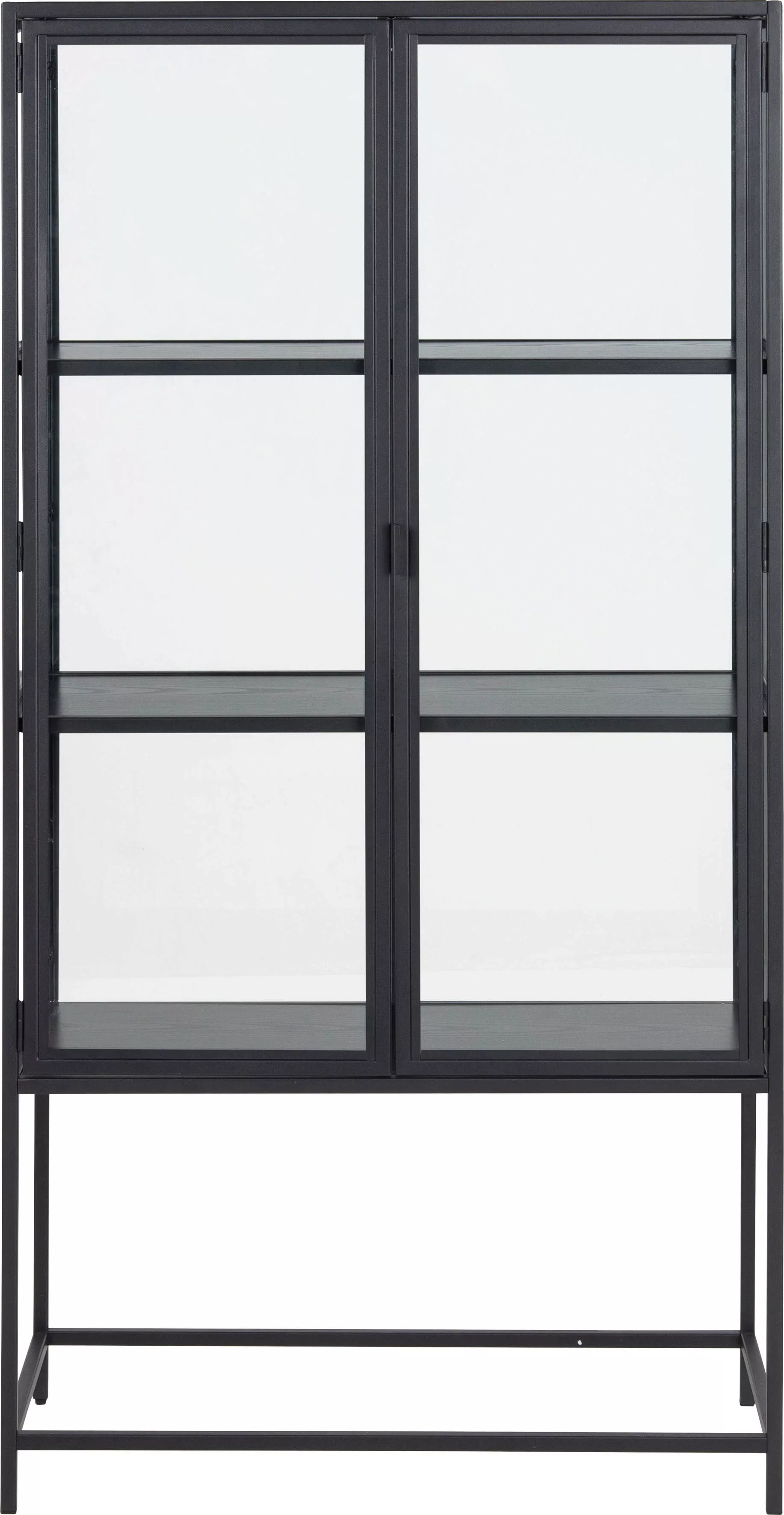 ACTONA GROUP Glasvitrine in schwarz, Stahl - 77x150x35cm (BxHxT) günstig online kaufen