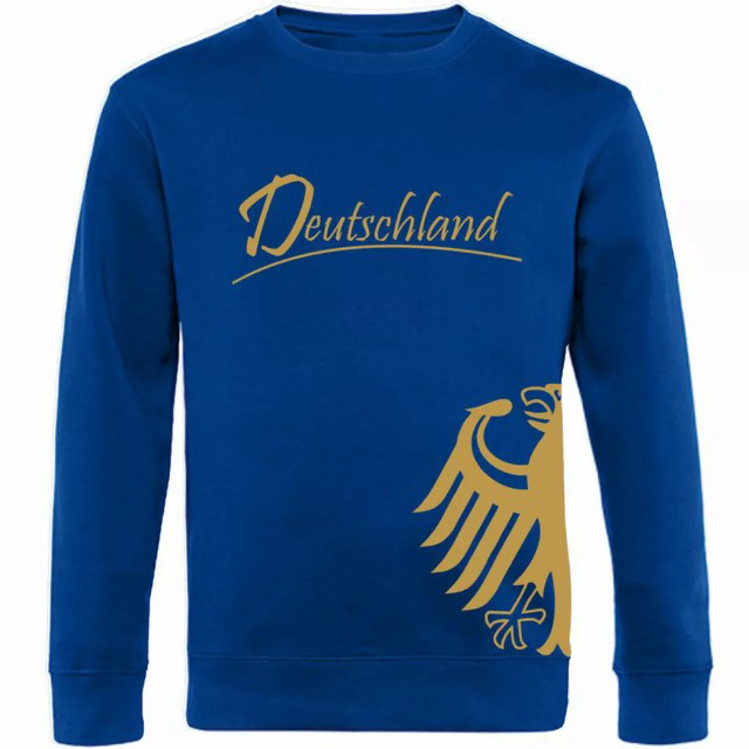 multifanshop Sweatshirt Deutschland - Adler seitlich Gold - Pullover günstig online kaufen