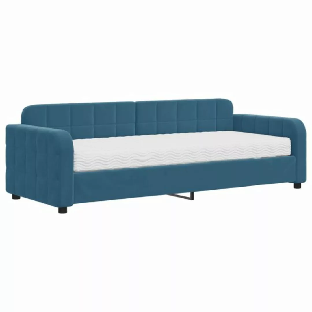 vidaXL Gästebett Gästebett Tagesbett mit Matratze Blau 80x200 cm Samt Bett günstig online kaufen