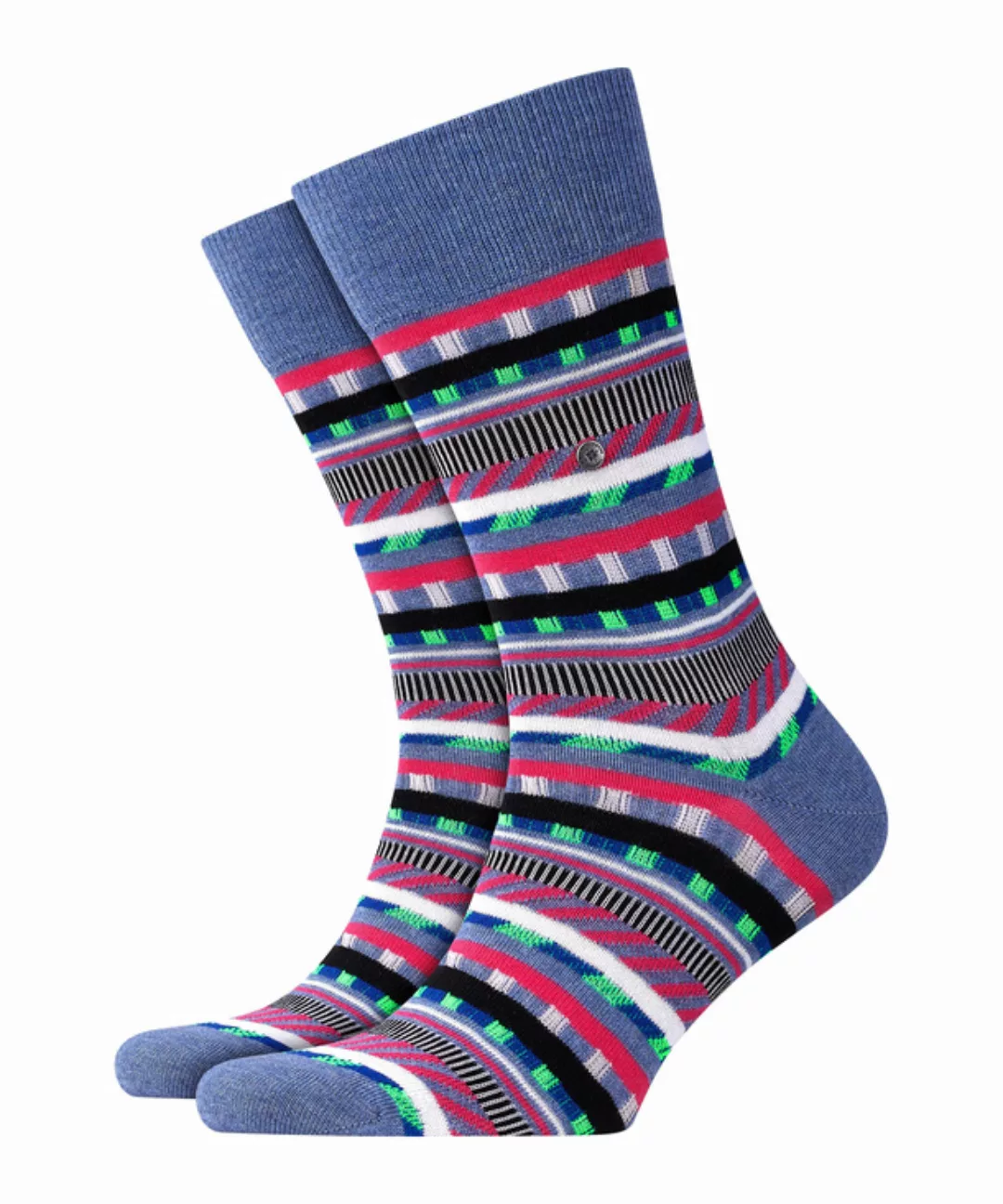 Burlington Construction Stripe Herren Socken, 40-46, Blau, Streifen, Baumwo günstig online kaufen